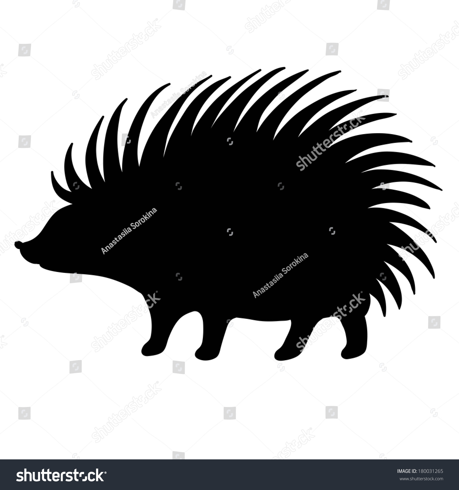 Hedgehog Vector Black Stock Vector (Royalty Free) 180031265 | Shutterstock