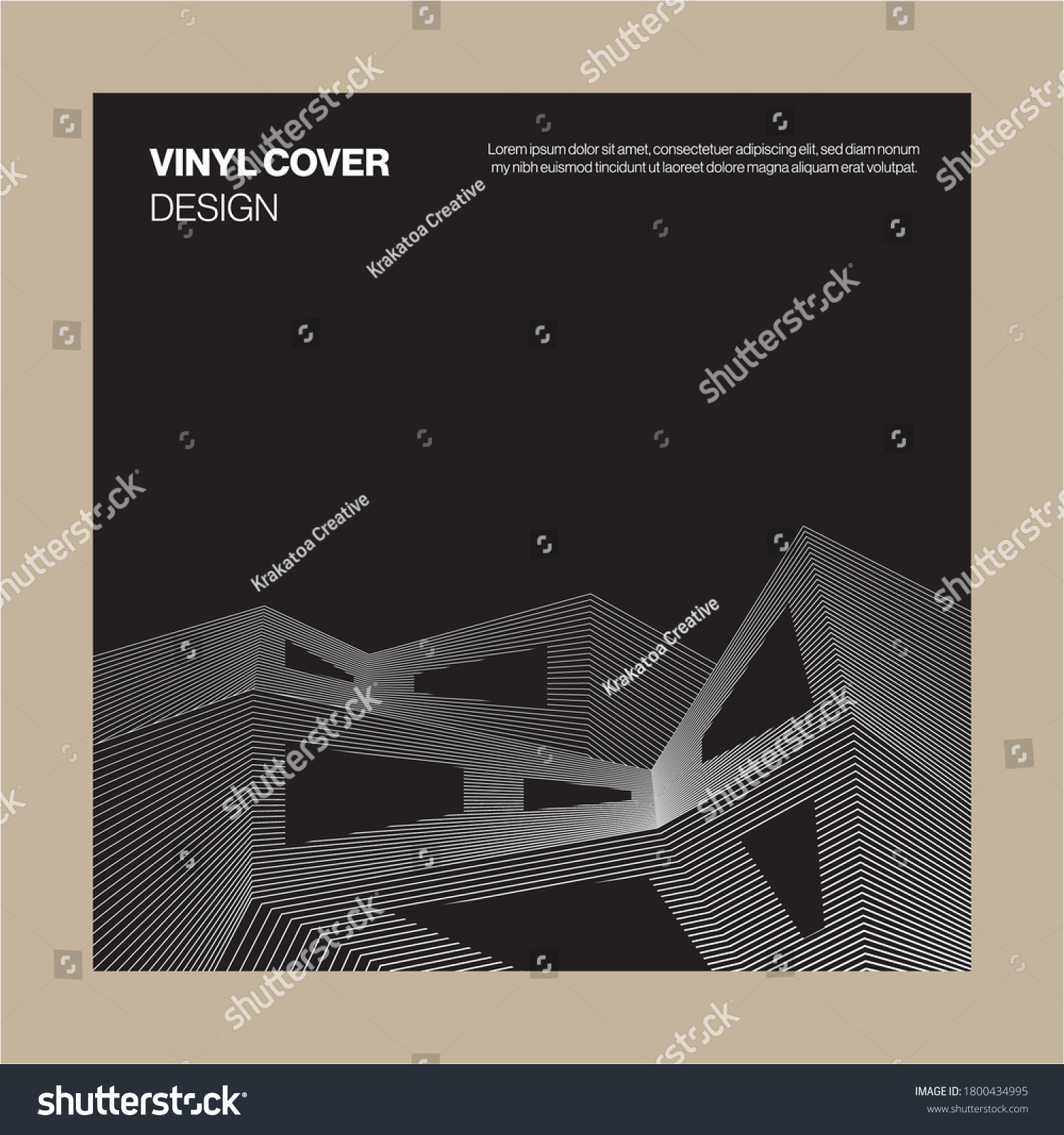 Bold Black White Bw Album Cover Stock Vector (Royalty Free) 1800434995