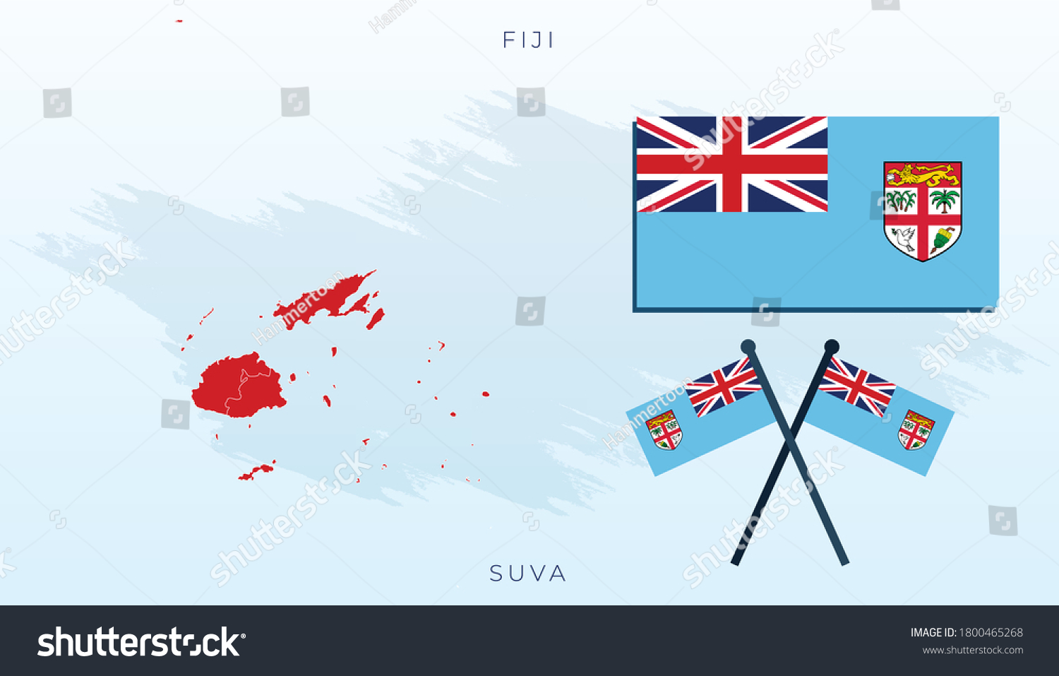 Stock Vector National Map Of Fiji Vector Flag Of Fiji Fiji Map Illustration Flag Size Vector Of Fiji 1800465268 