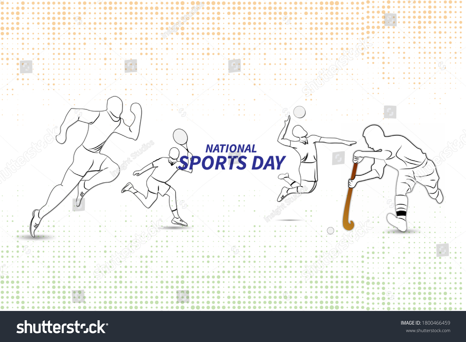 Vector Illustration National Sports Day Hockeybasket Stock Vector ...