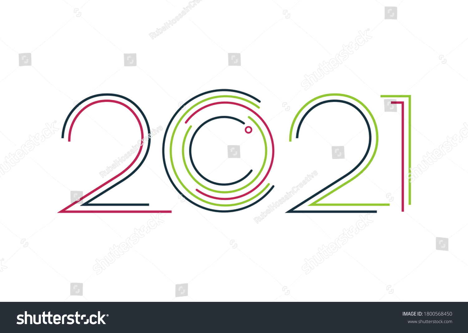 2021 Image 2021 Modern Image Colorful Stock Vector (Royalty Free ...