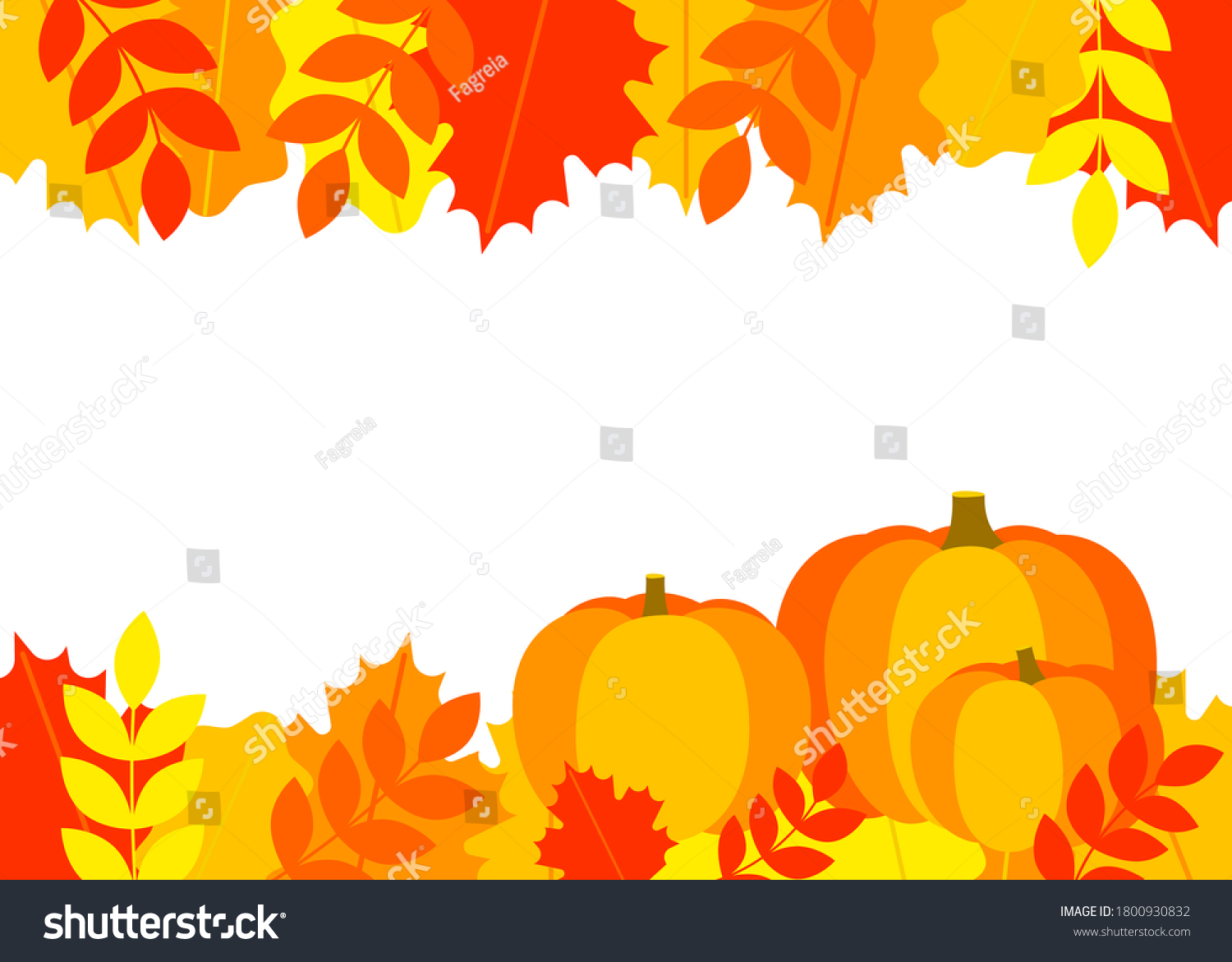 Autumn Leaves Pumpkins Border Frame Frame เวกเตอร์สต็อก ปลอดค่าลิขสิทธิ์ 1800930832 3151