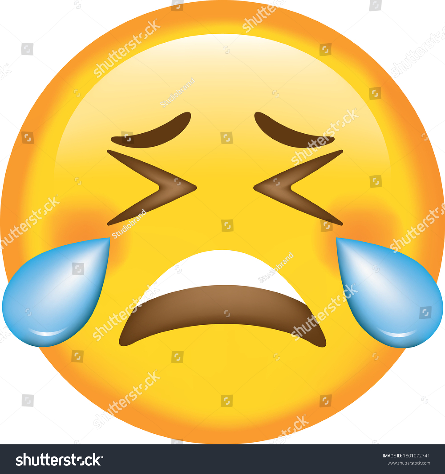 Vector Emoji Sad Face Sad Vector Stock Vector (Royalty Free) 1801072741 ...