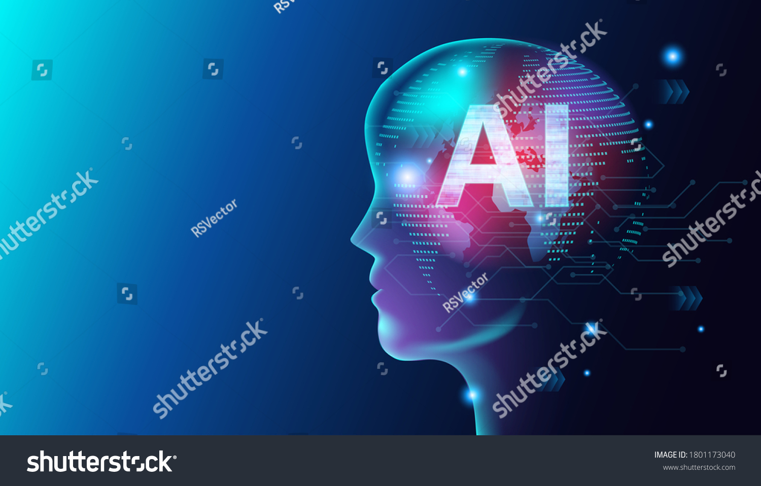 Artificial Intelligence Technology Background Vector Illustration Stock 