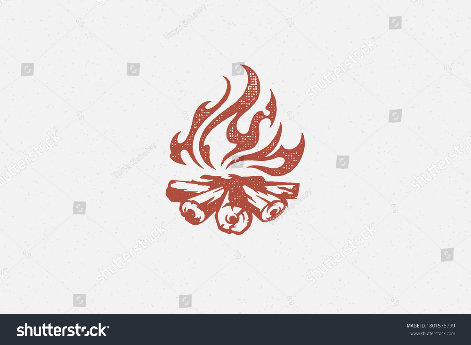 Red Silhouette Hot Campfire Burning On Stock Vector Royalty Free Shutterstock