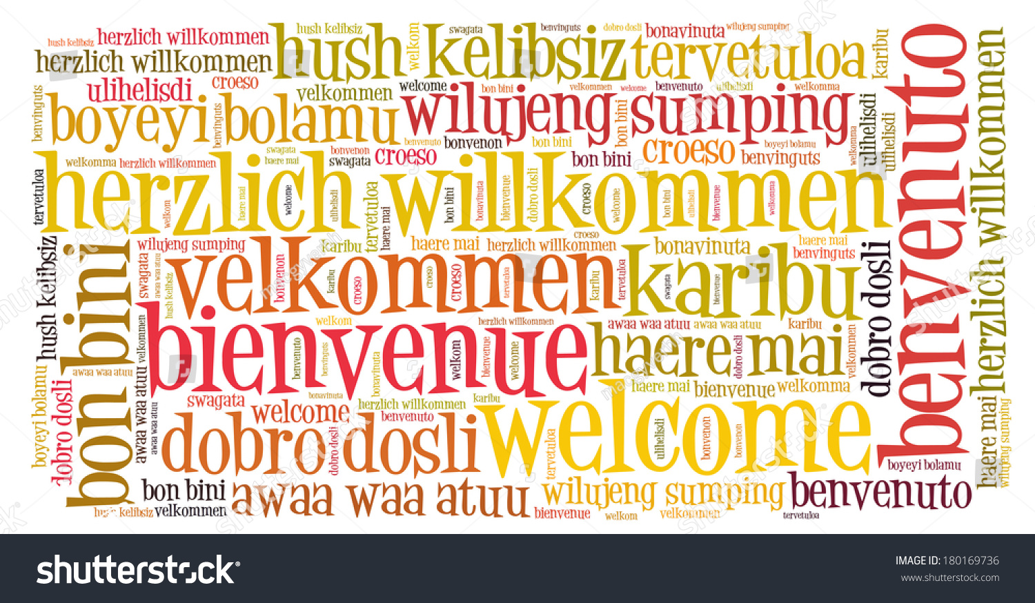 Welcome Different Languages Word Cloud Stock Illustration 180169736 ...