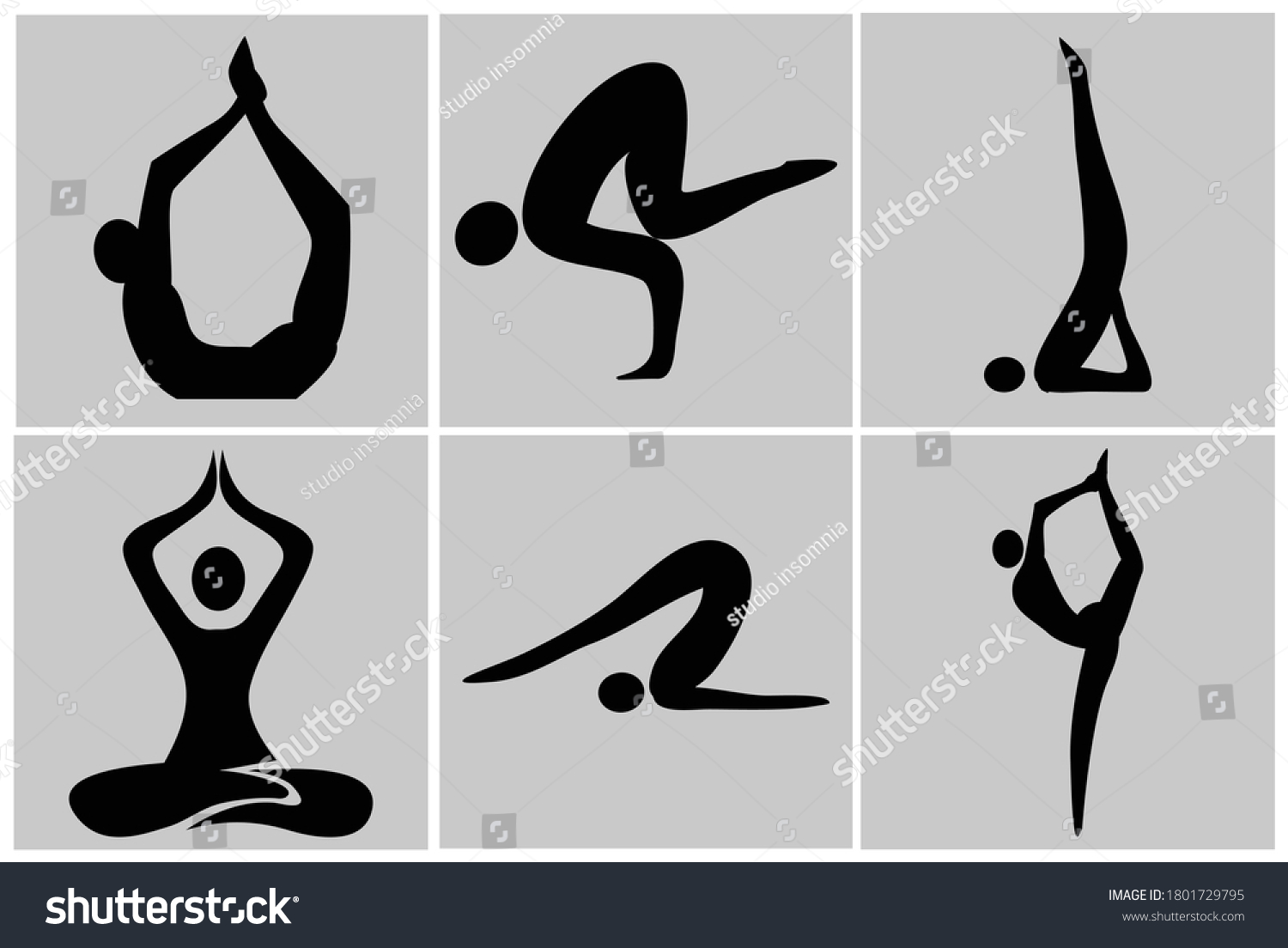 Set Black Silhouette Fitness Icon Stock Vector (Royalty Free ...