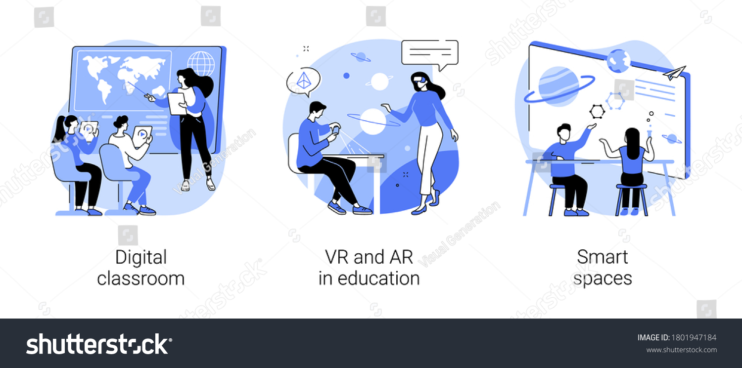 Interactive Learning Abstract Concept Vector Illustration Stock Vector ...