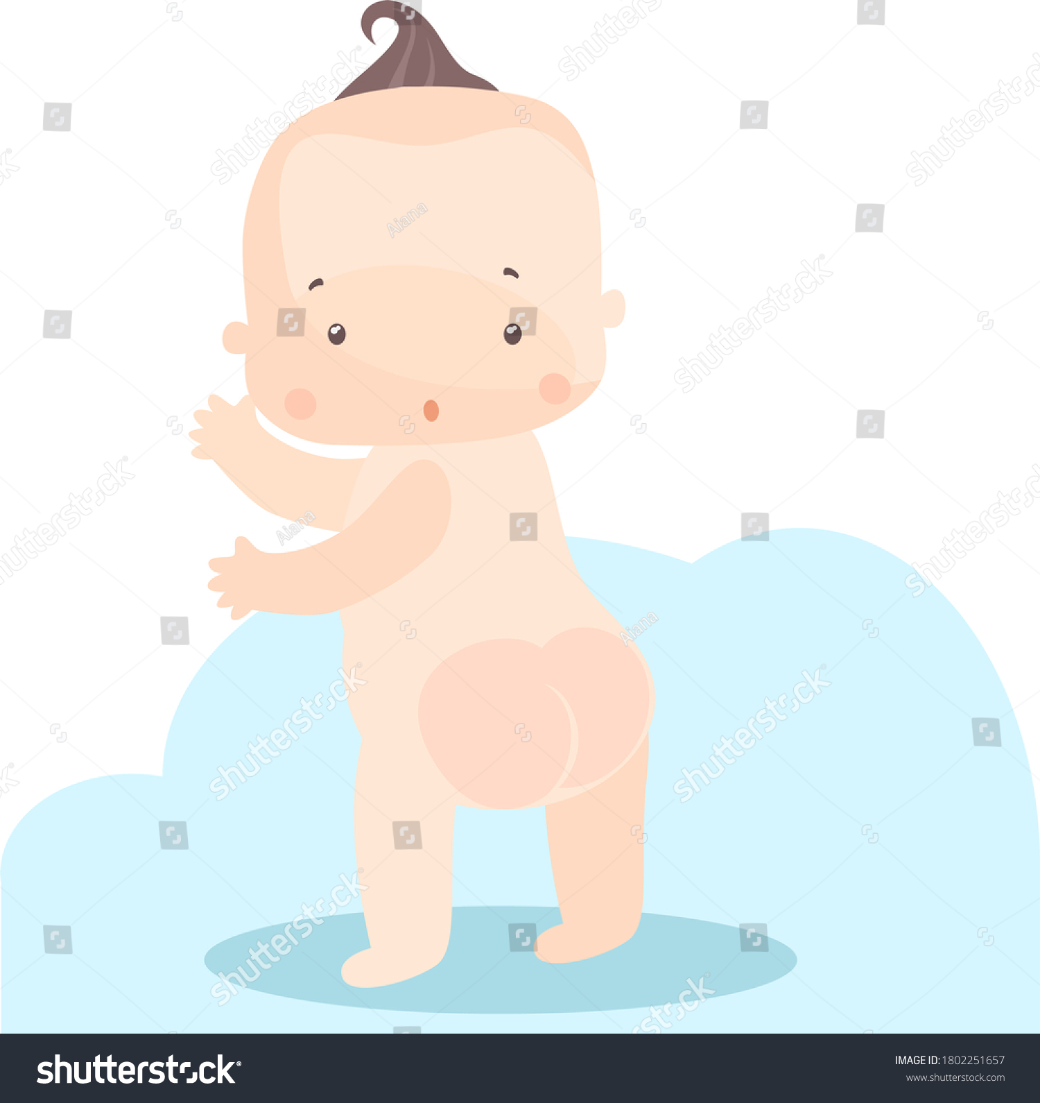 Image Baby Irritation Redness On Bottom Stock Vector (Royalty Free