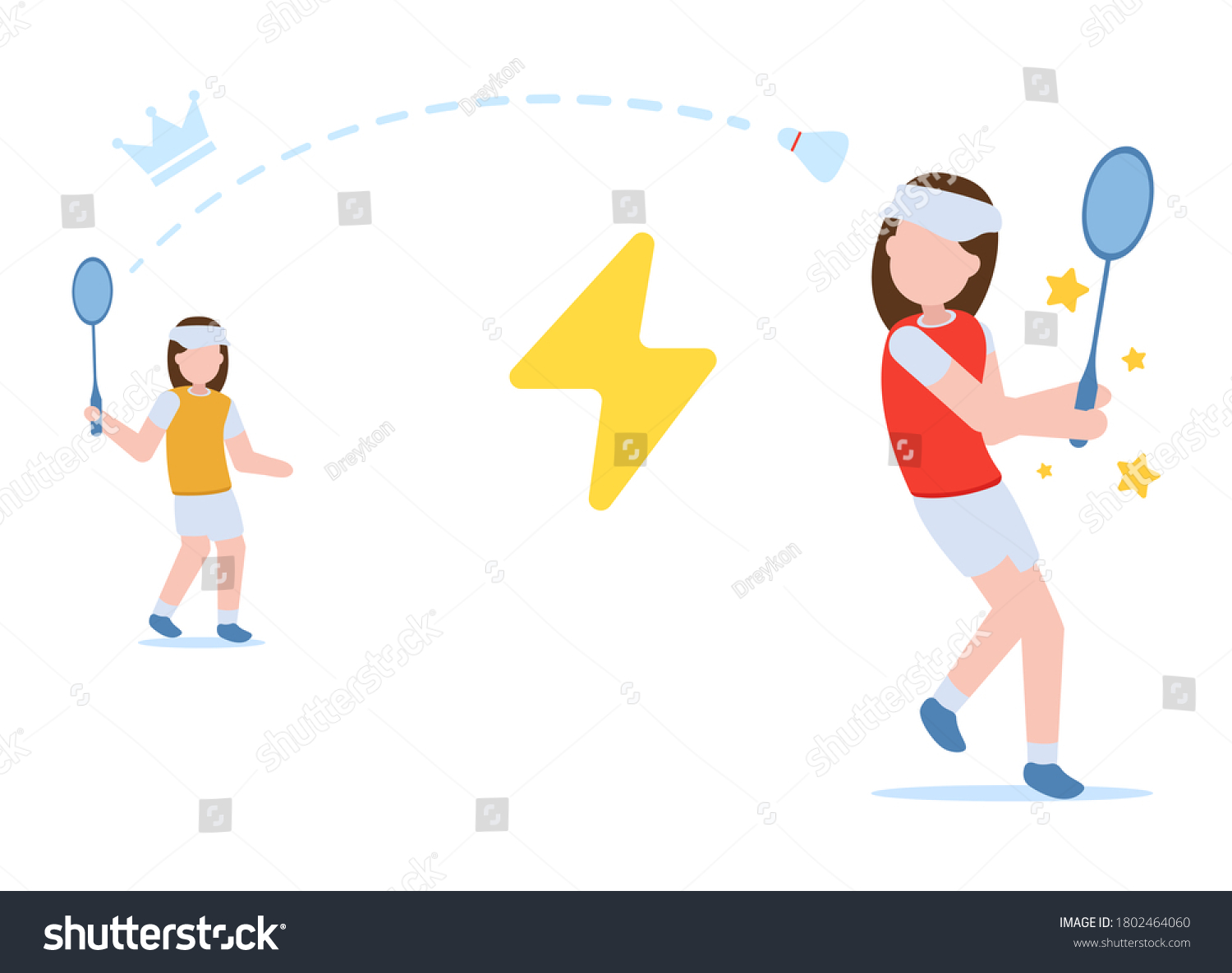 two people playing badminton clipart