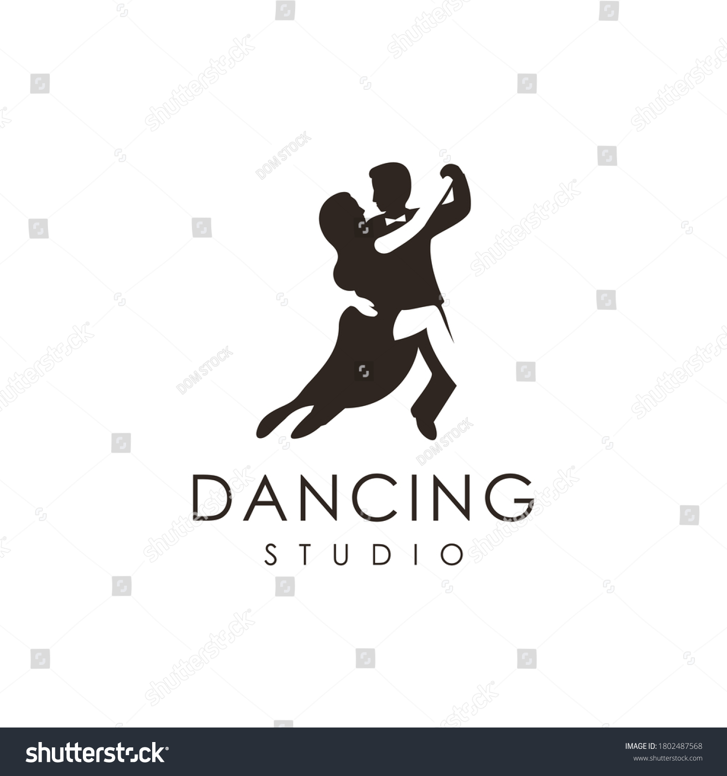 Couple Dancing Studio Logo Vector Icon Stock Vector (Royalty Free ...