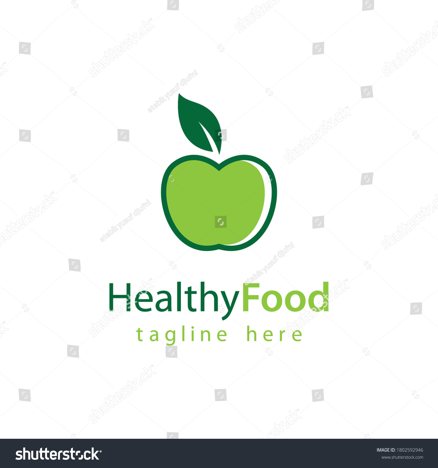 Healthy Food Logo Vector Design Stock Vector (Royalty Free) 1802592946 ...