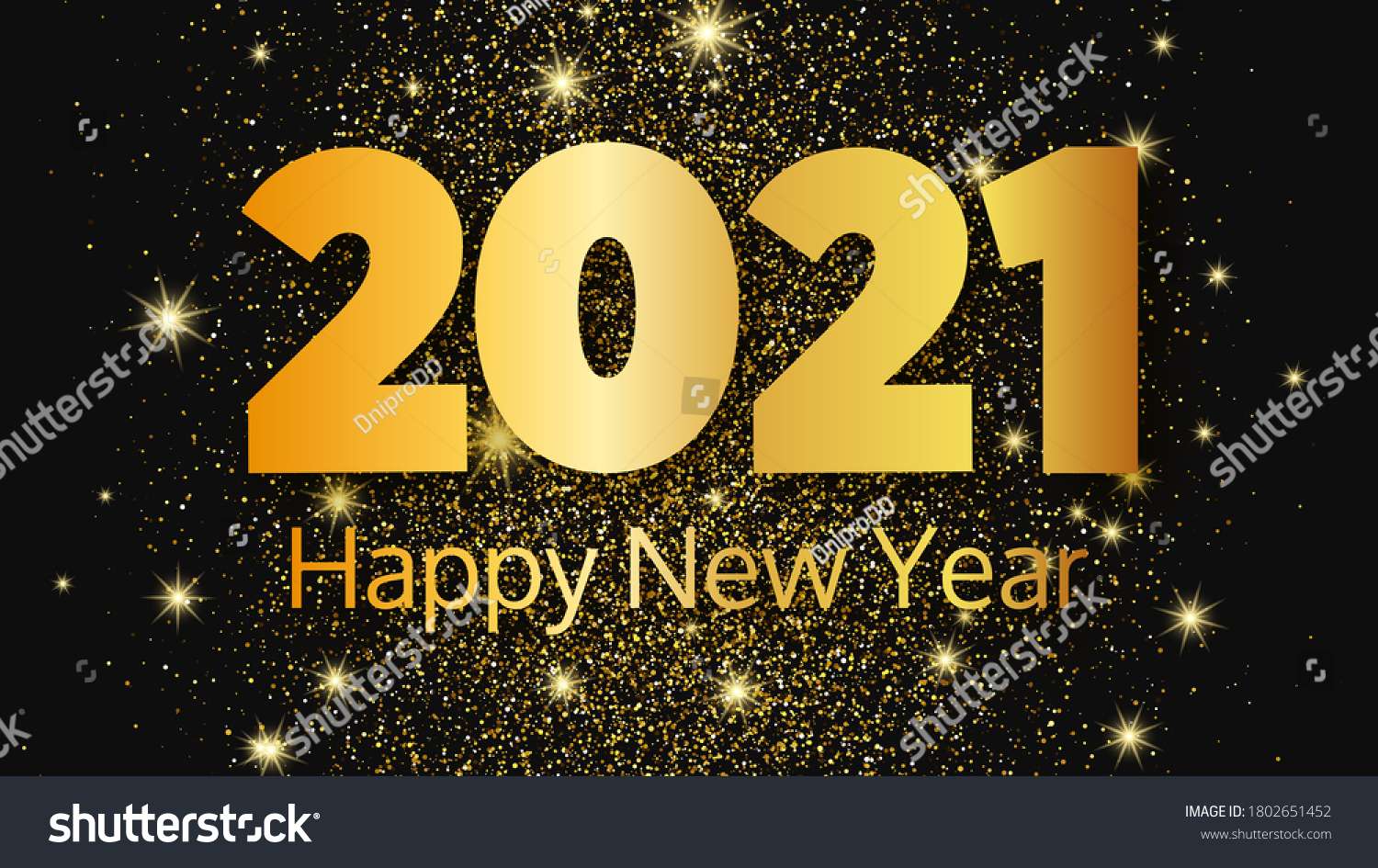 2021 Happy New Year Gold Background Stock Vector (Royalty Free ...