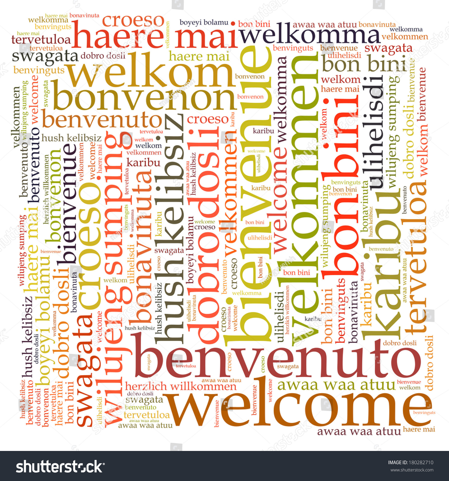 Welcome Different Languages Word Cloud Stock Illustration 180282710 ...