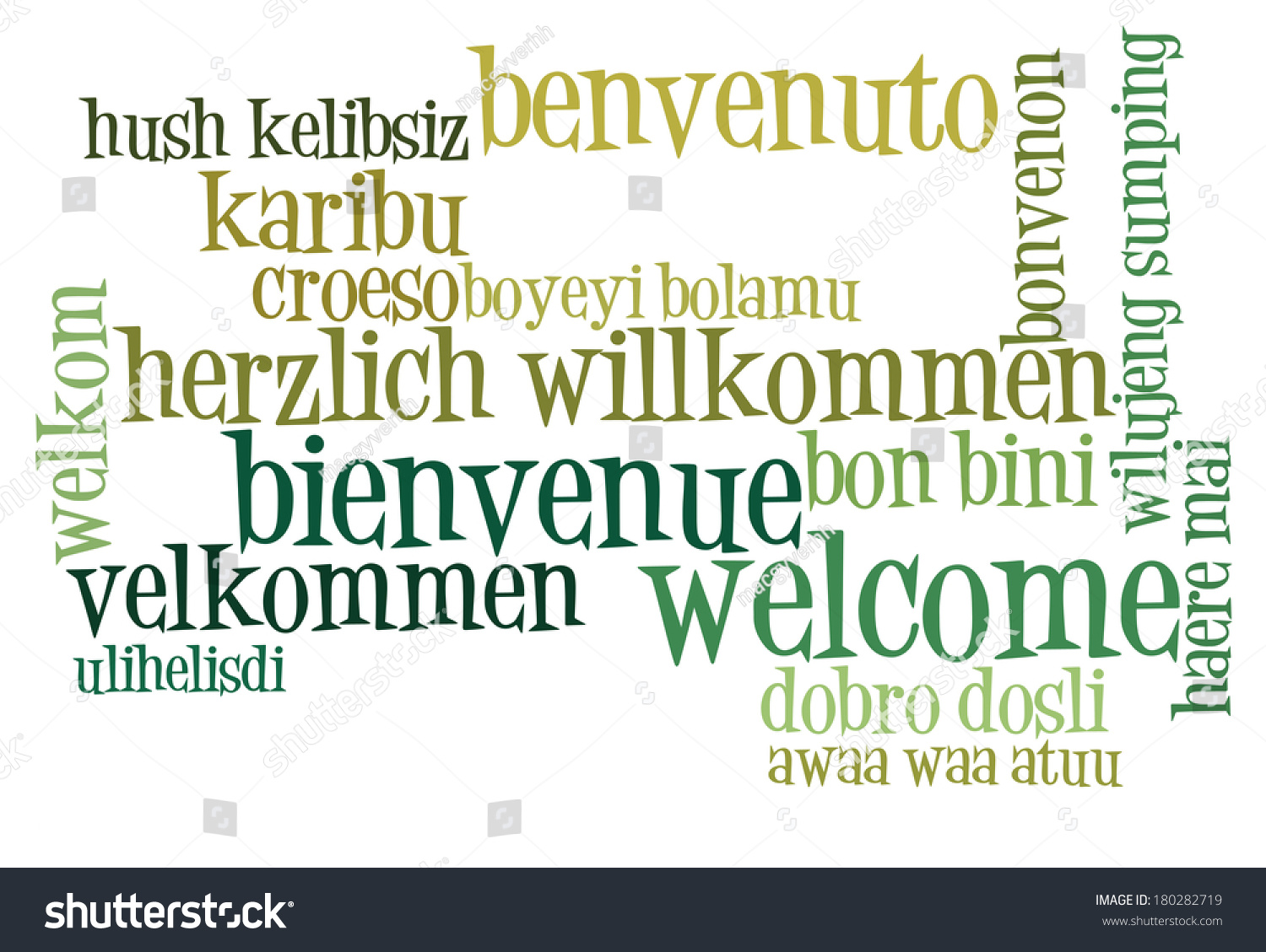 Welcome Different Languages Word Cloud Stock Illustration 180282719 ...