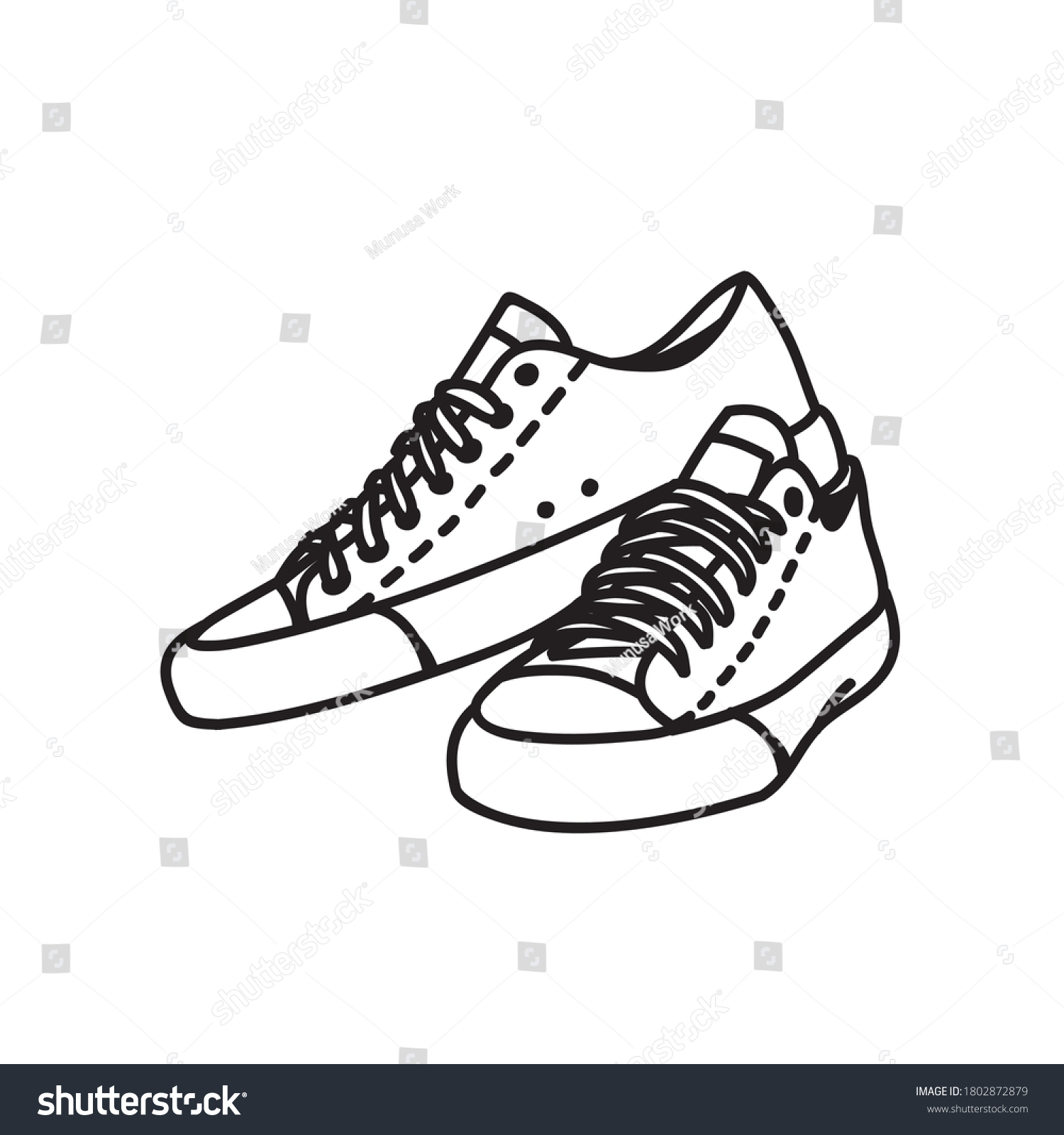 Shoes Illustration Lineart Style Stock Vector (Royalty Free) 1802872879 ...