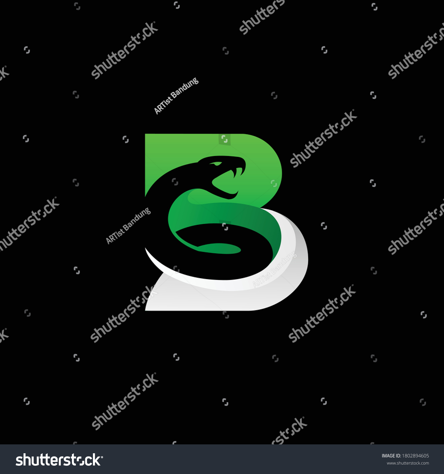 Boomslang Snake Logo Letter B Logo Stock Vector (Royalty Free ...