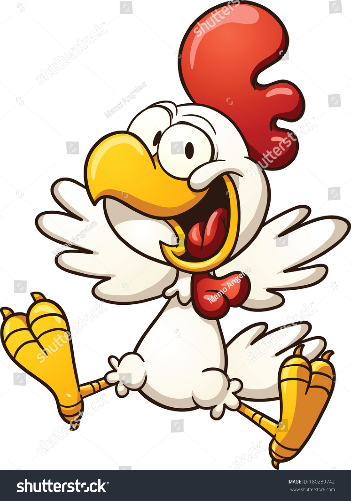 Happy Cartoon Chicken Vector Clip Art Stock Vector (Royalty Free ...