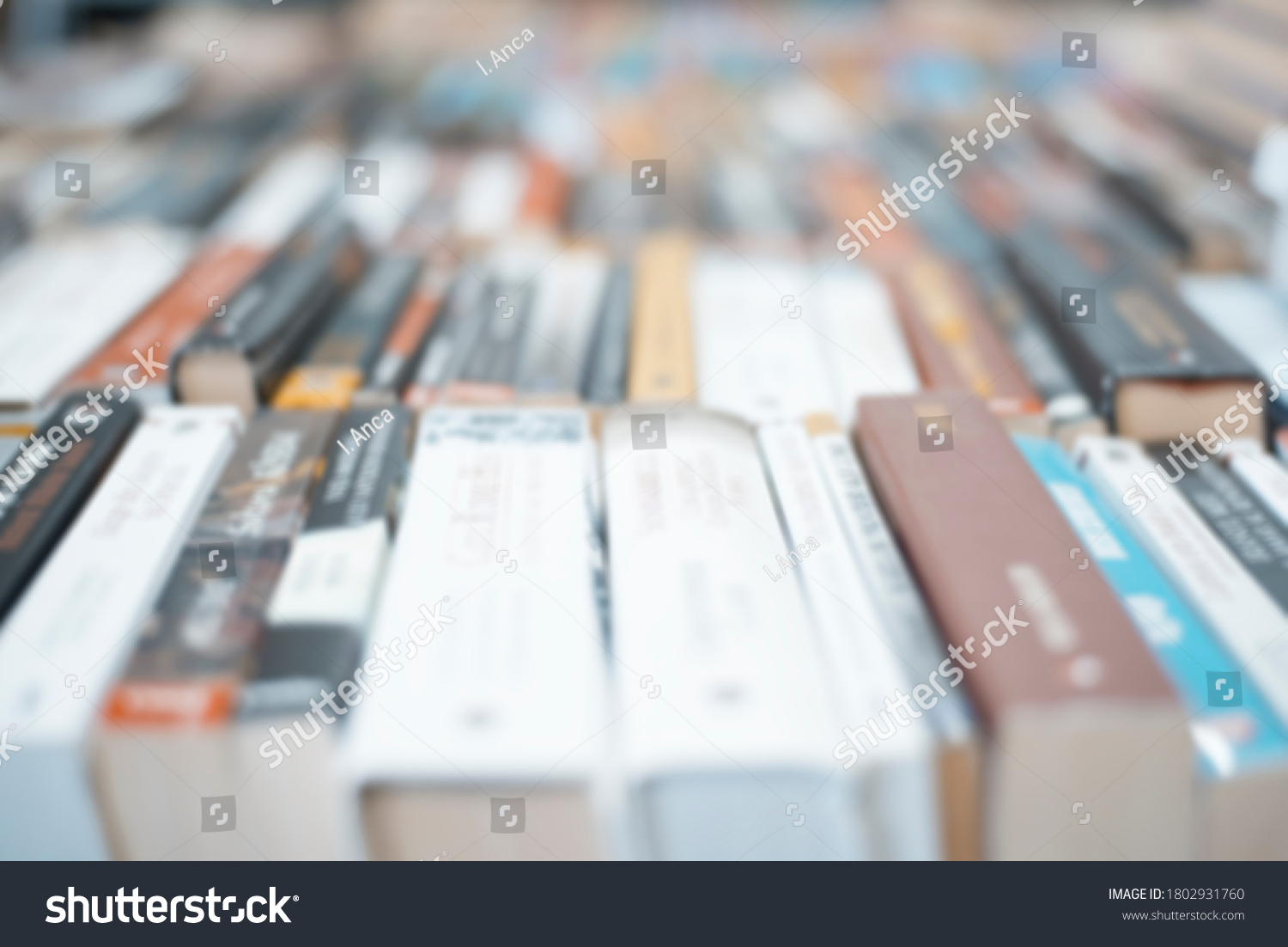 Stack Books Libraryblurred Library Background Stock Photo 1802931760