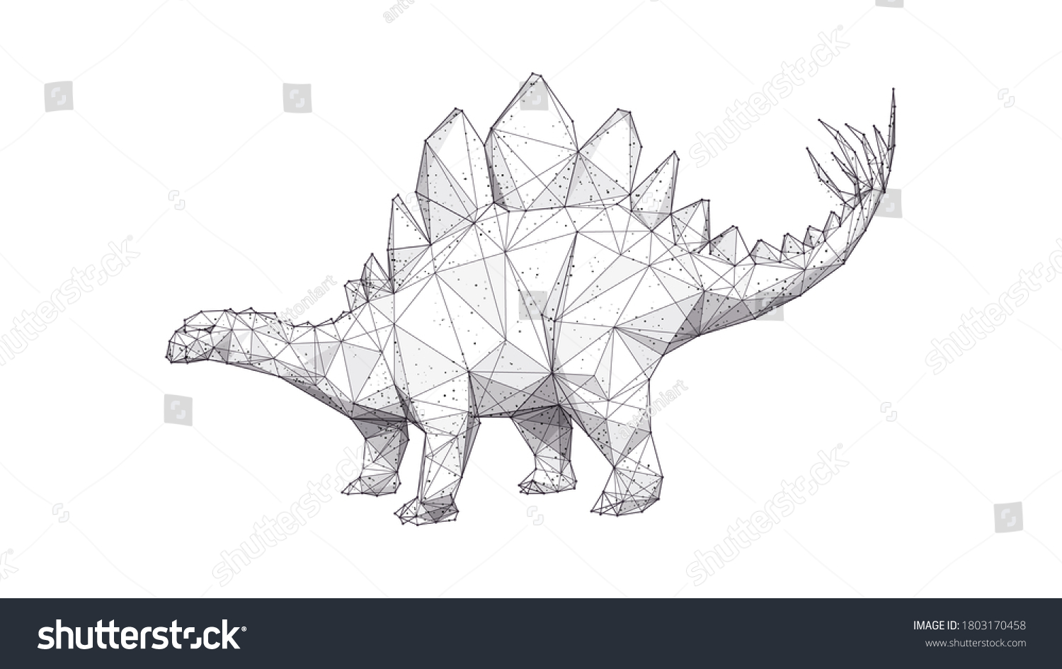 Динозавр полигональная Графика