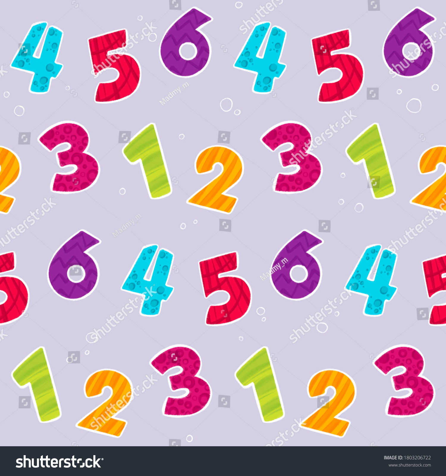 Cute School Colorful Numbers Pattern Stock Illustration 1803206722 ...