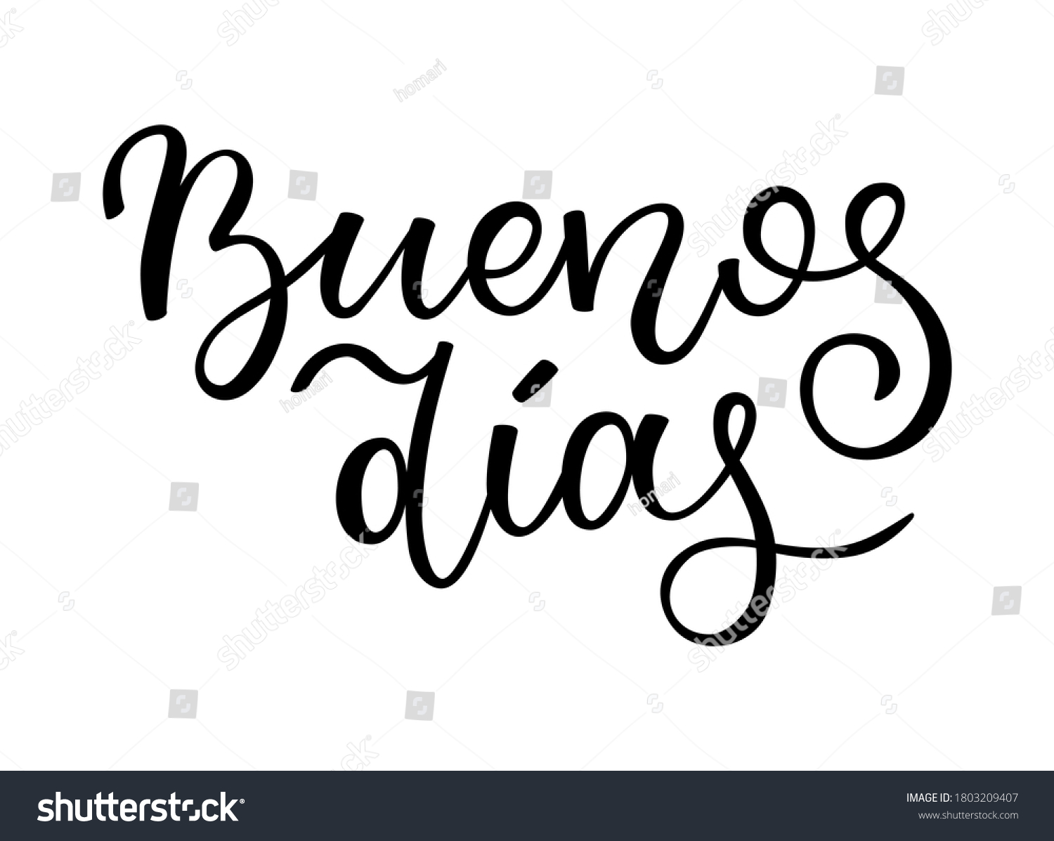 Hand Lettering Good Morning Spanish Letters Stock Vector (Royalty Free ...
