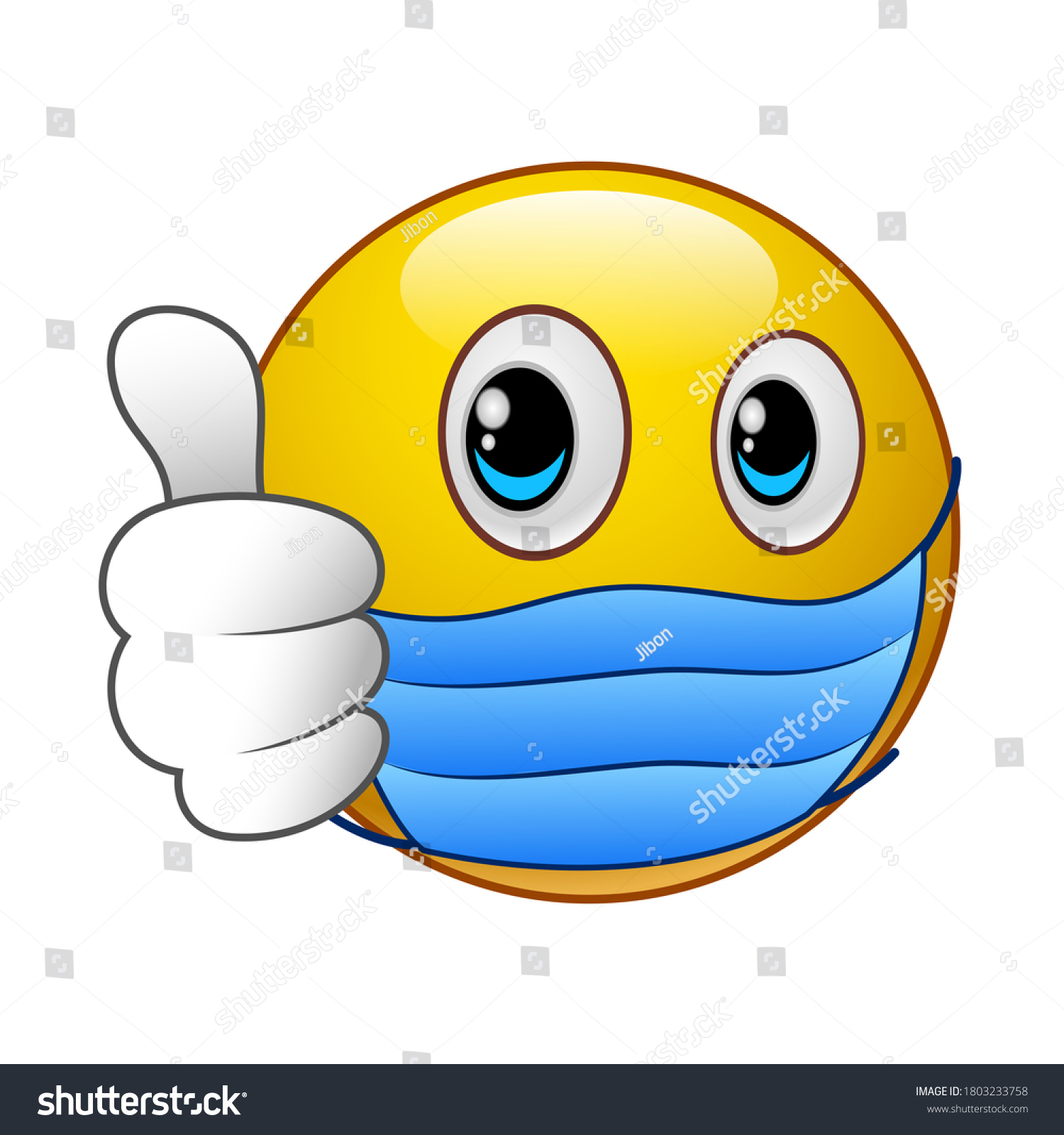 Emoji Emoticon Medical Mask Over Mouth Stock Illustration 1803233758 ...