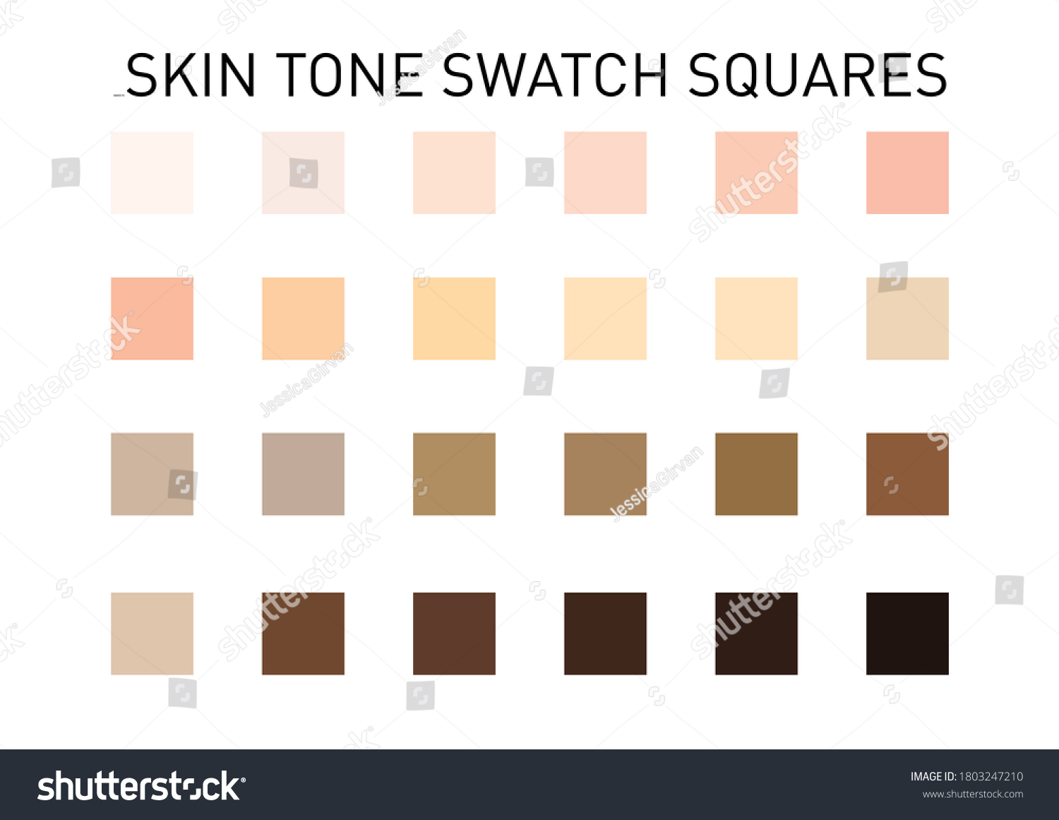 Skin Tone Swatch Squares Vector Stock Vector (Royalty Free) 1803247210 ...
