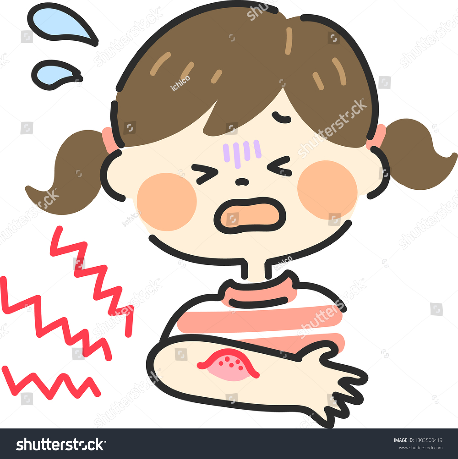 Girl Insect Bite On Her Arm Stock Vector (Royalty Free) 1803500419 ...