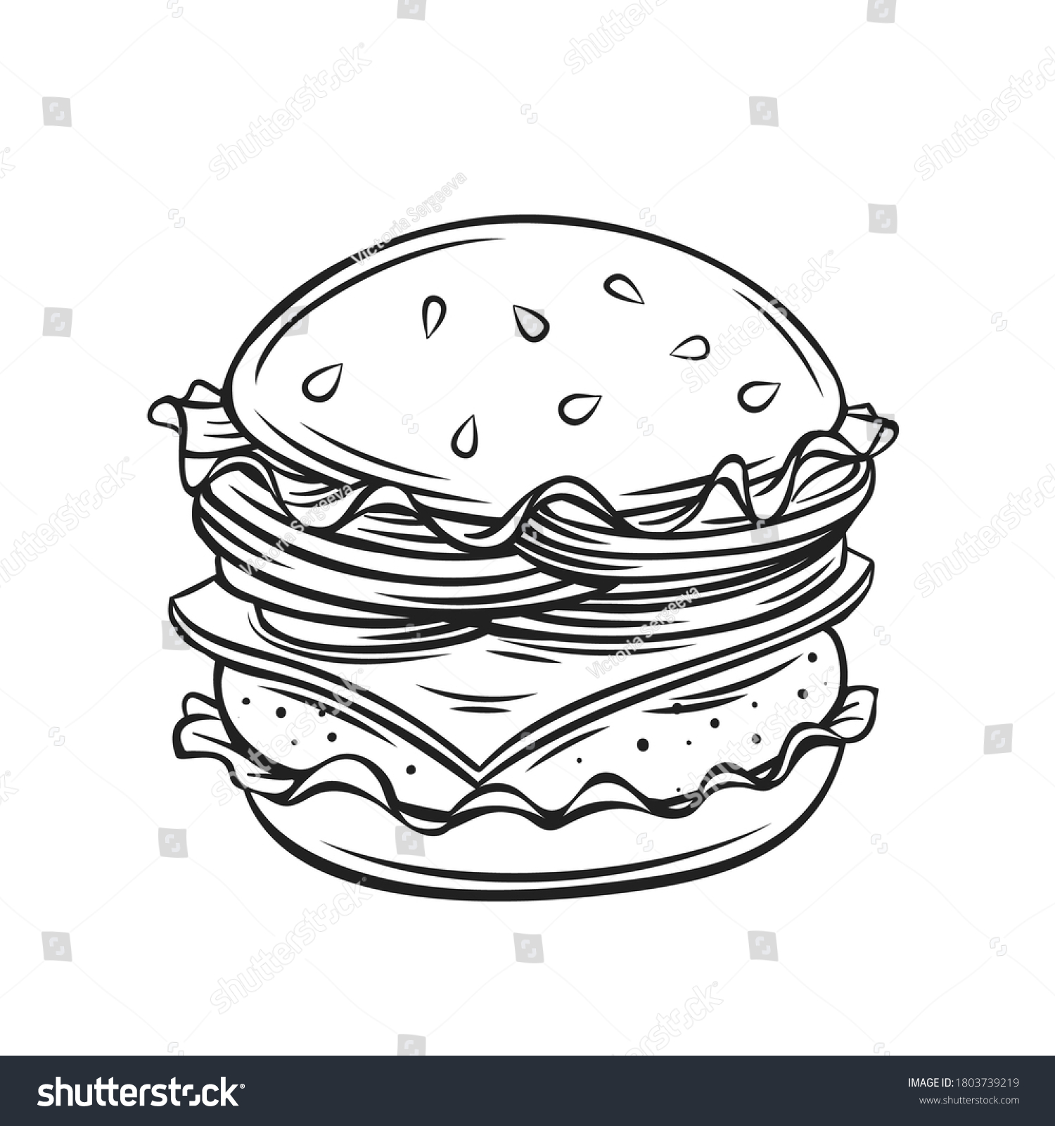 16,821 Cheeseburger Drawing Images, Stock Photos & Vectors | Shutterstock