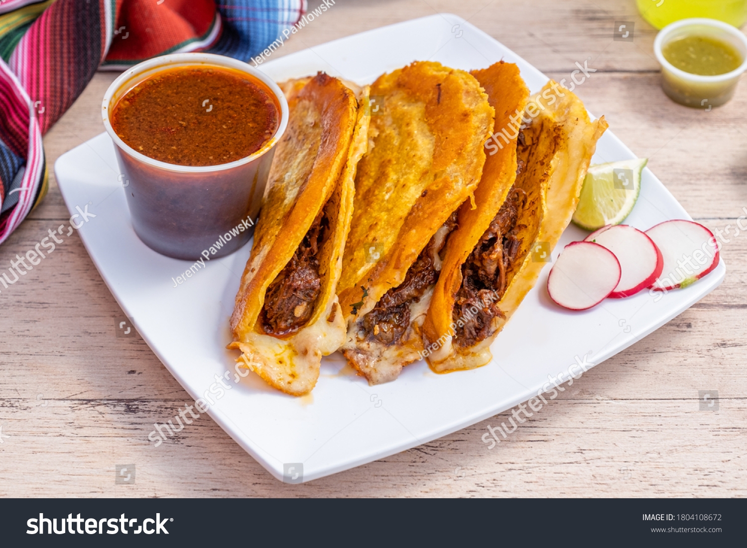 Authentic Mexican Barria Tacos Served Mexican Stock Photo 1804108672