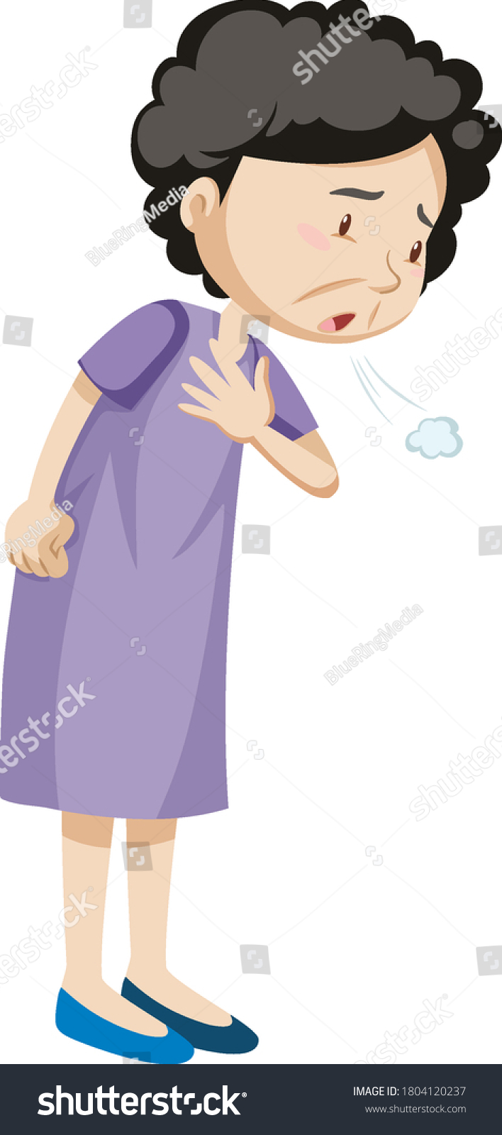 Old Woman Having Chest Pain Illustration Stock Vector (Royalty Free ...