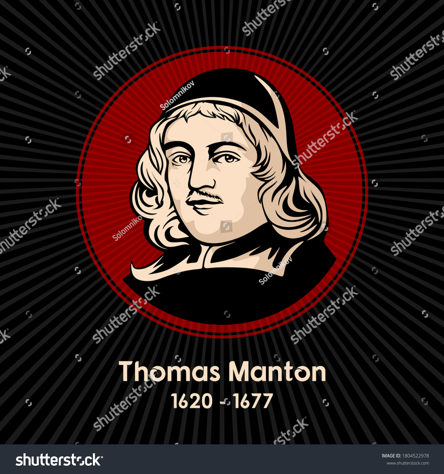 Thomas Manton 1620 1677 English Puritan Stock Vector (Royalty Free ...