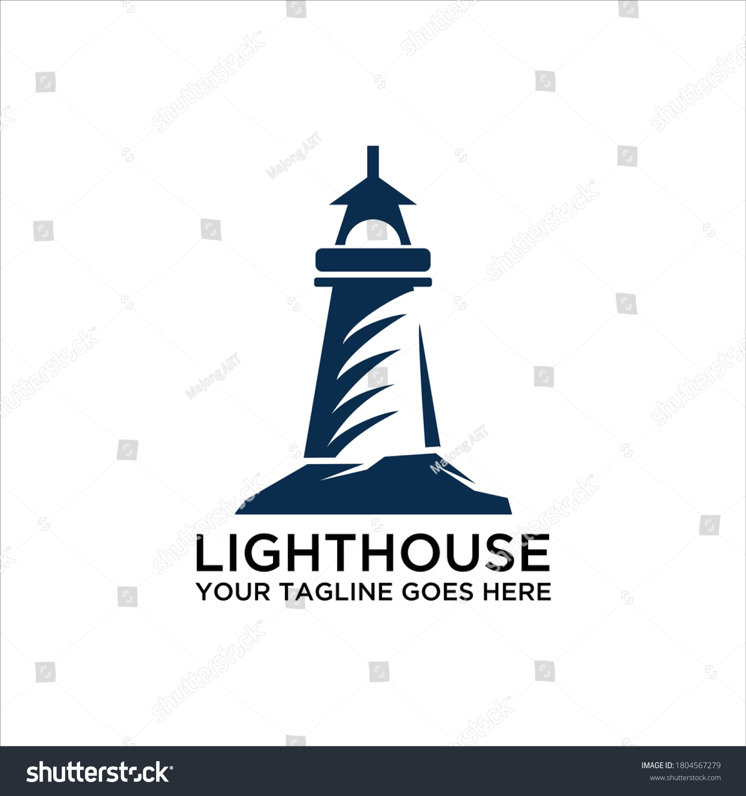 Lighthouse Logo Template Building Lighthouse Logo Stock Vector (Royalty ...