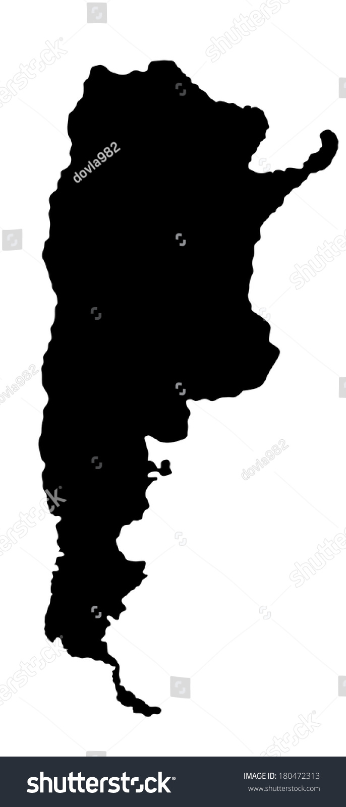 Argentina Vector Map Silhouette Illustration Isolated Stock Vector ...