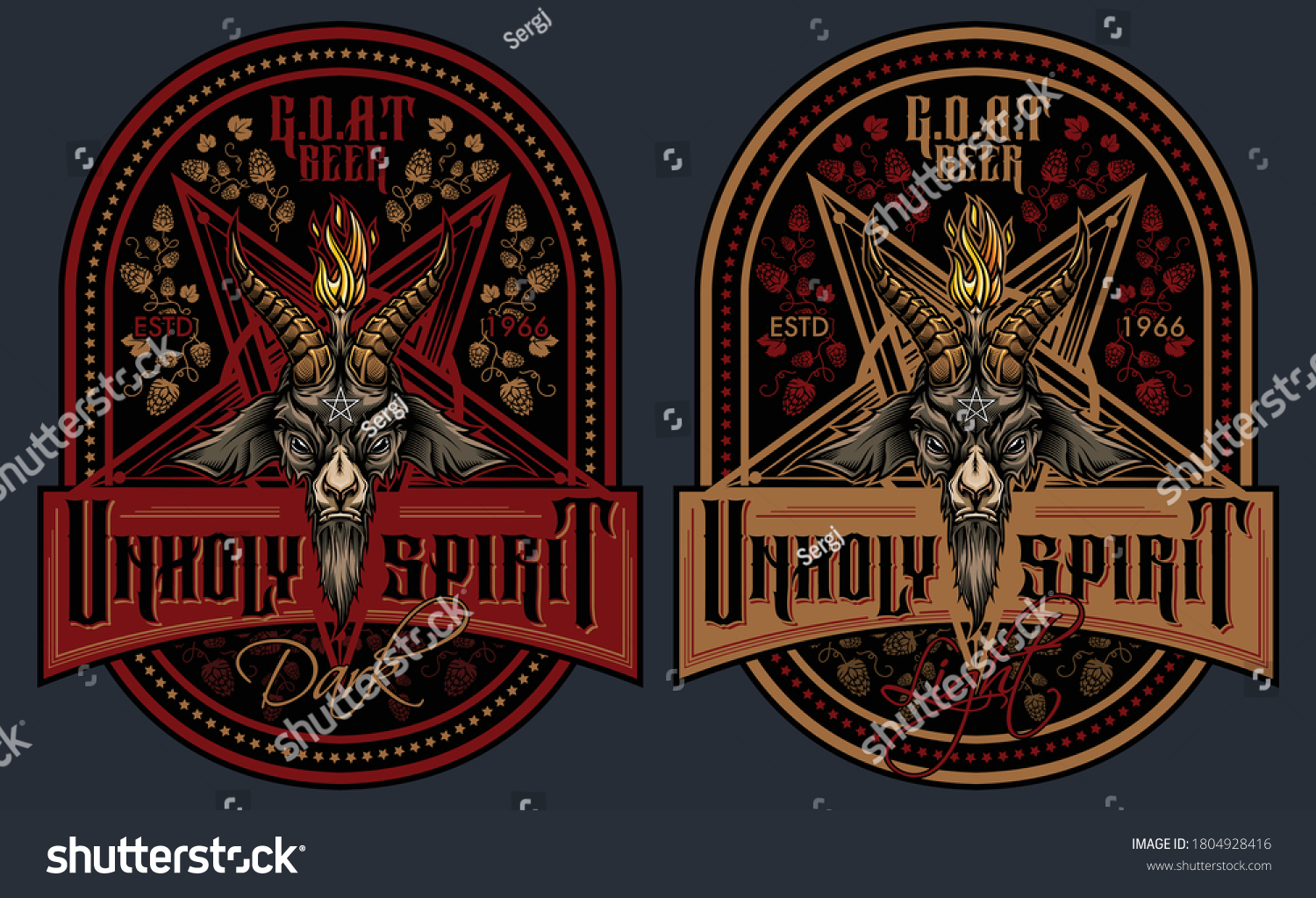 Unholy Spirit Beer Label Design Vector Stock Vector (Royalty Free ...