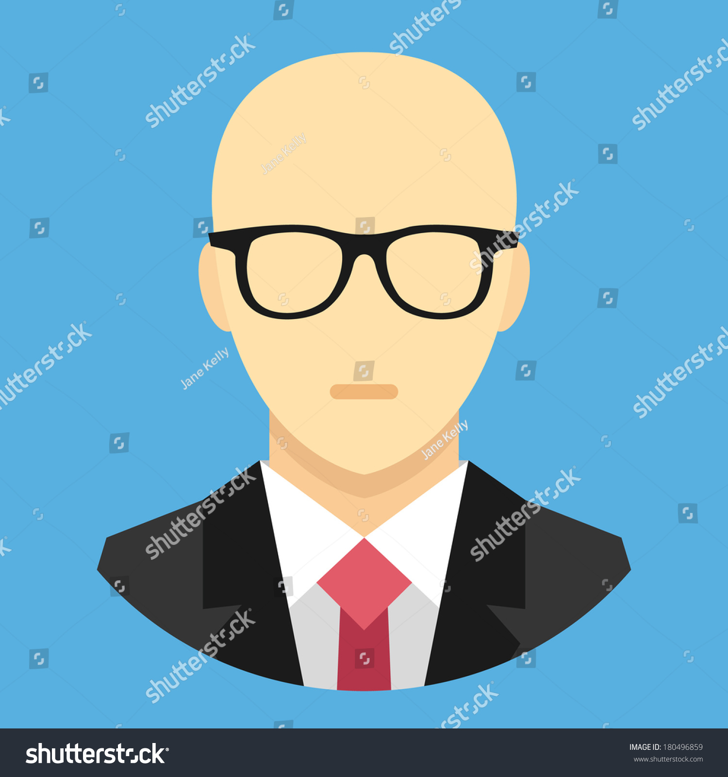 Vector Bald Man Business Suit Icon Stock Vector (Royalty Free ...