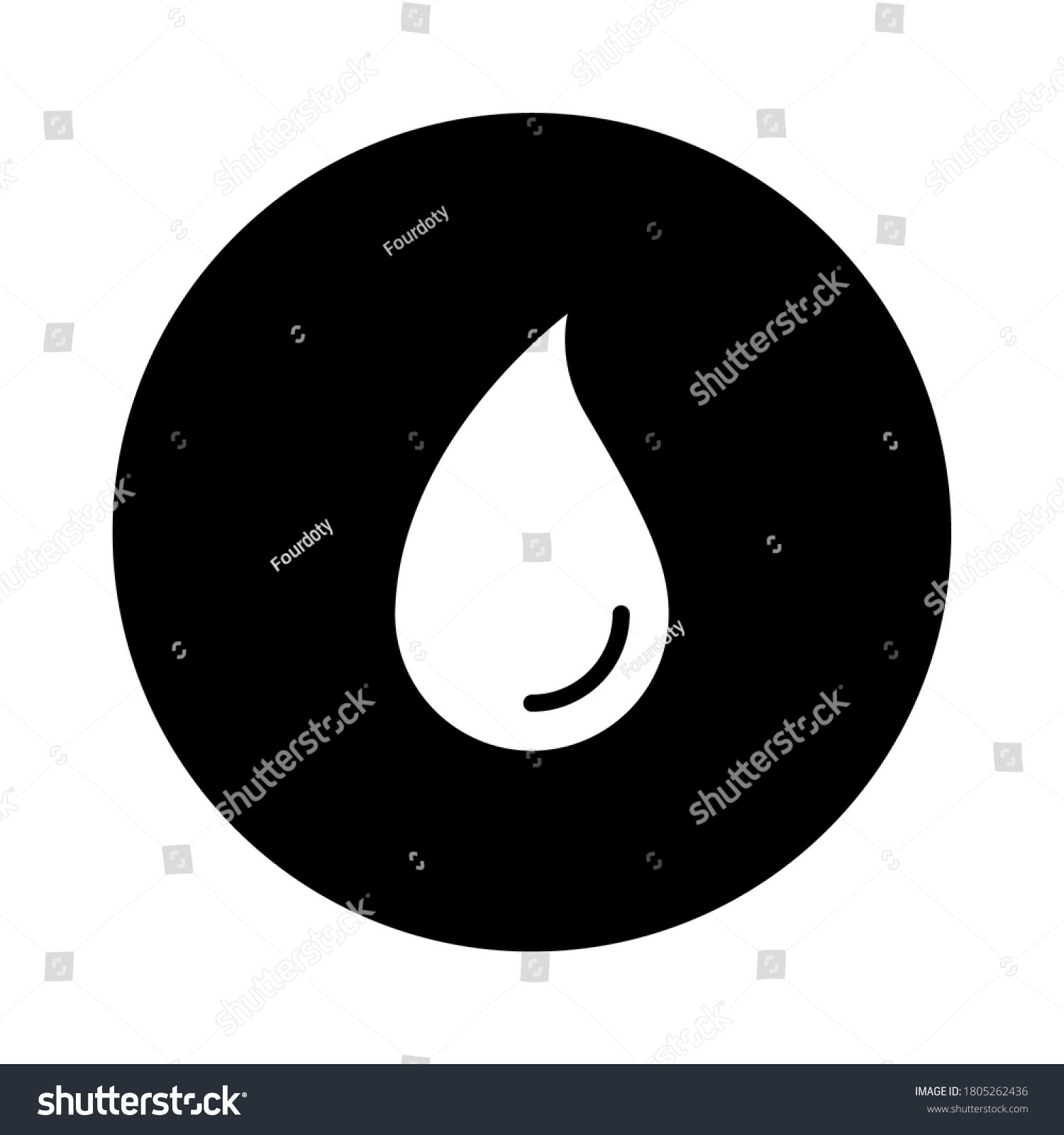 Water Drop Circle Icon Solid Style Stock Vector (Royalty Free ...