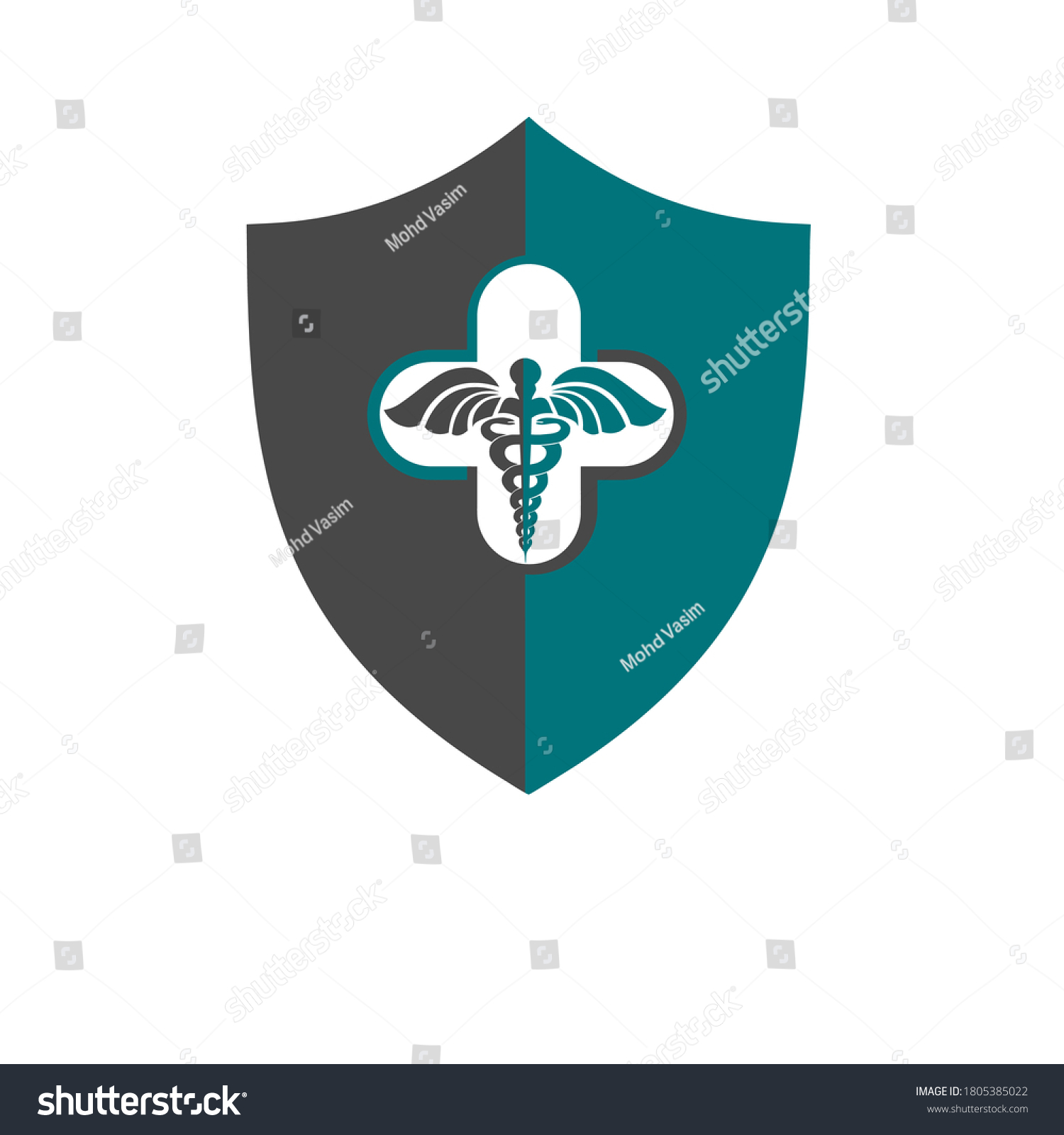 Caduceus Doctor Illustration Vector Logo Design Stock Vector (Royalty