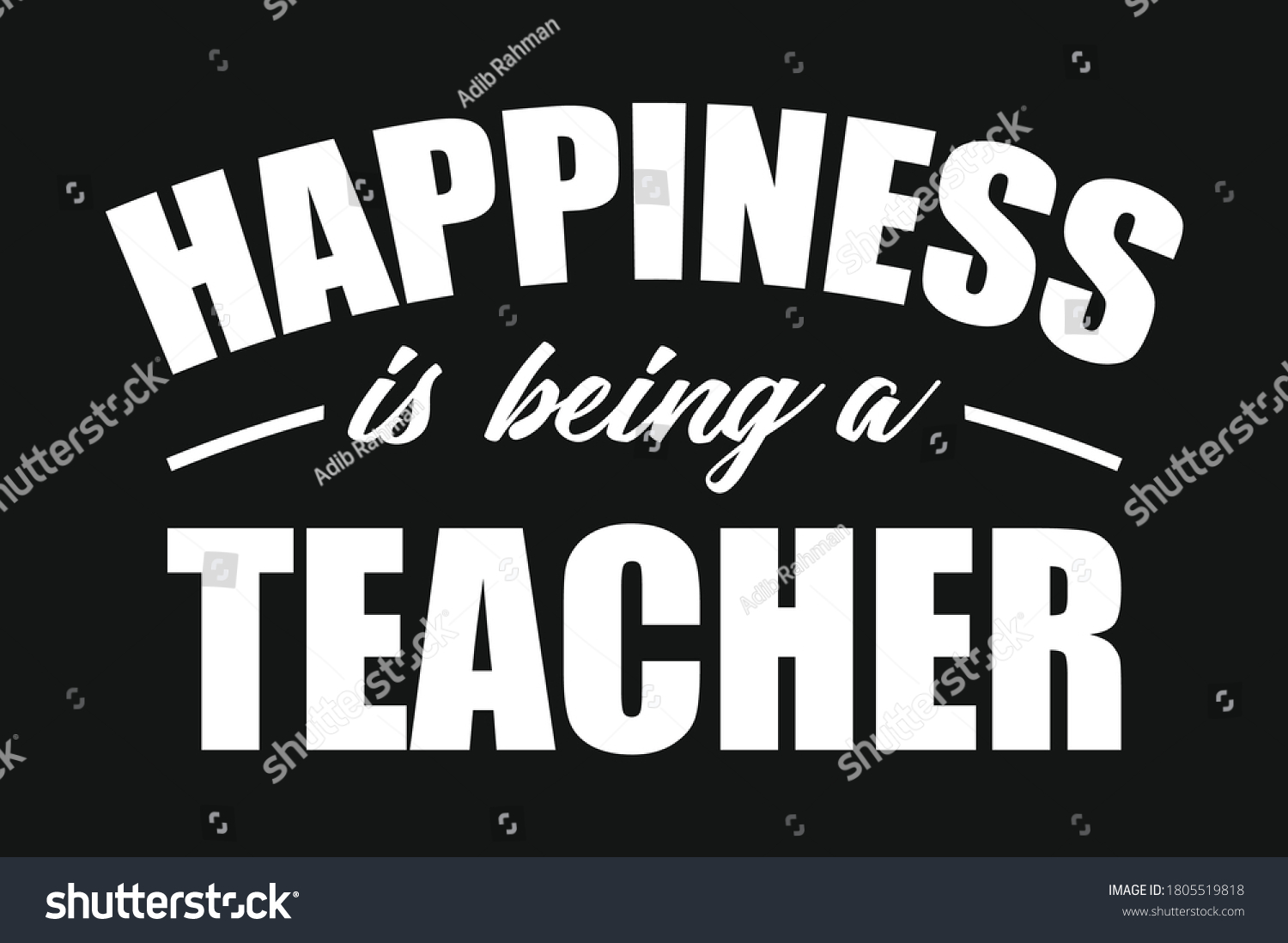 Happiness Being Teacher Print Ready Vector Stock Vector (Royalty Free ...