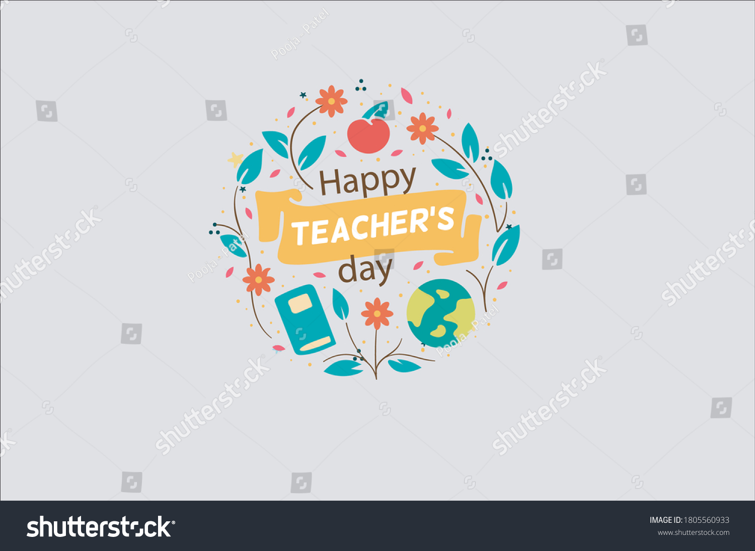 Happy Teachers Day Unique Poster Vector Stock Vector (Royalty Free ...