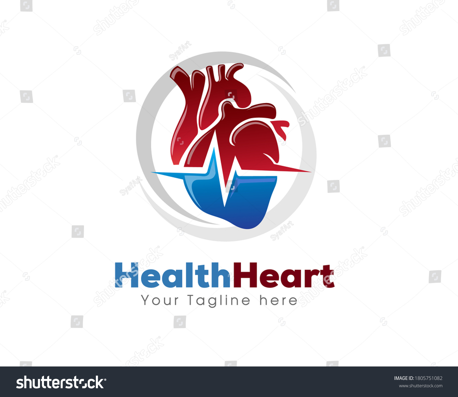 Circle Heart Pulse Medical Care Logo Stock Vector (Royalty Free ...