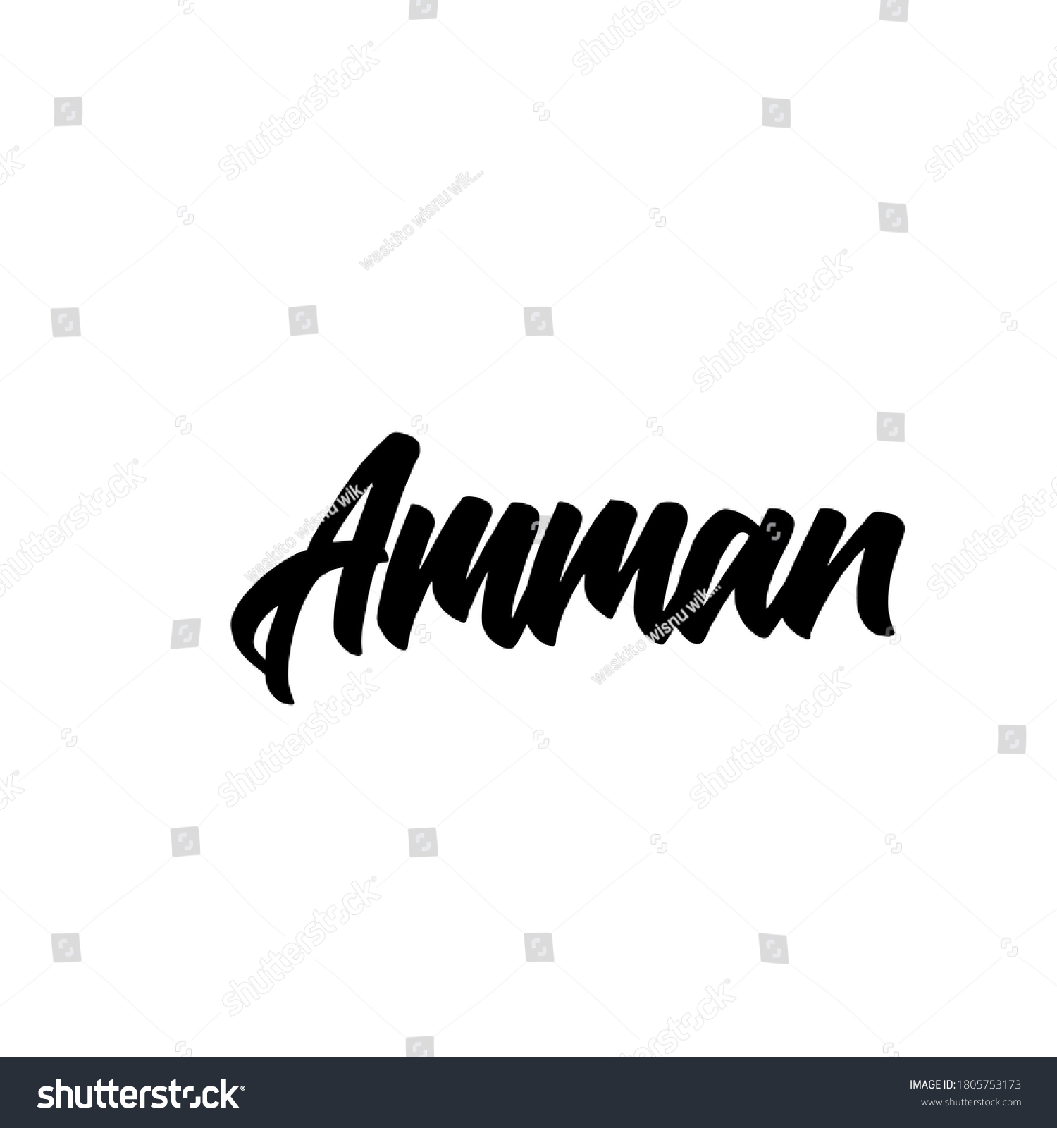 Ammanhand Lettering City Name Invitation Vector Stock Vector (Royalty ...