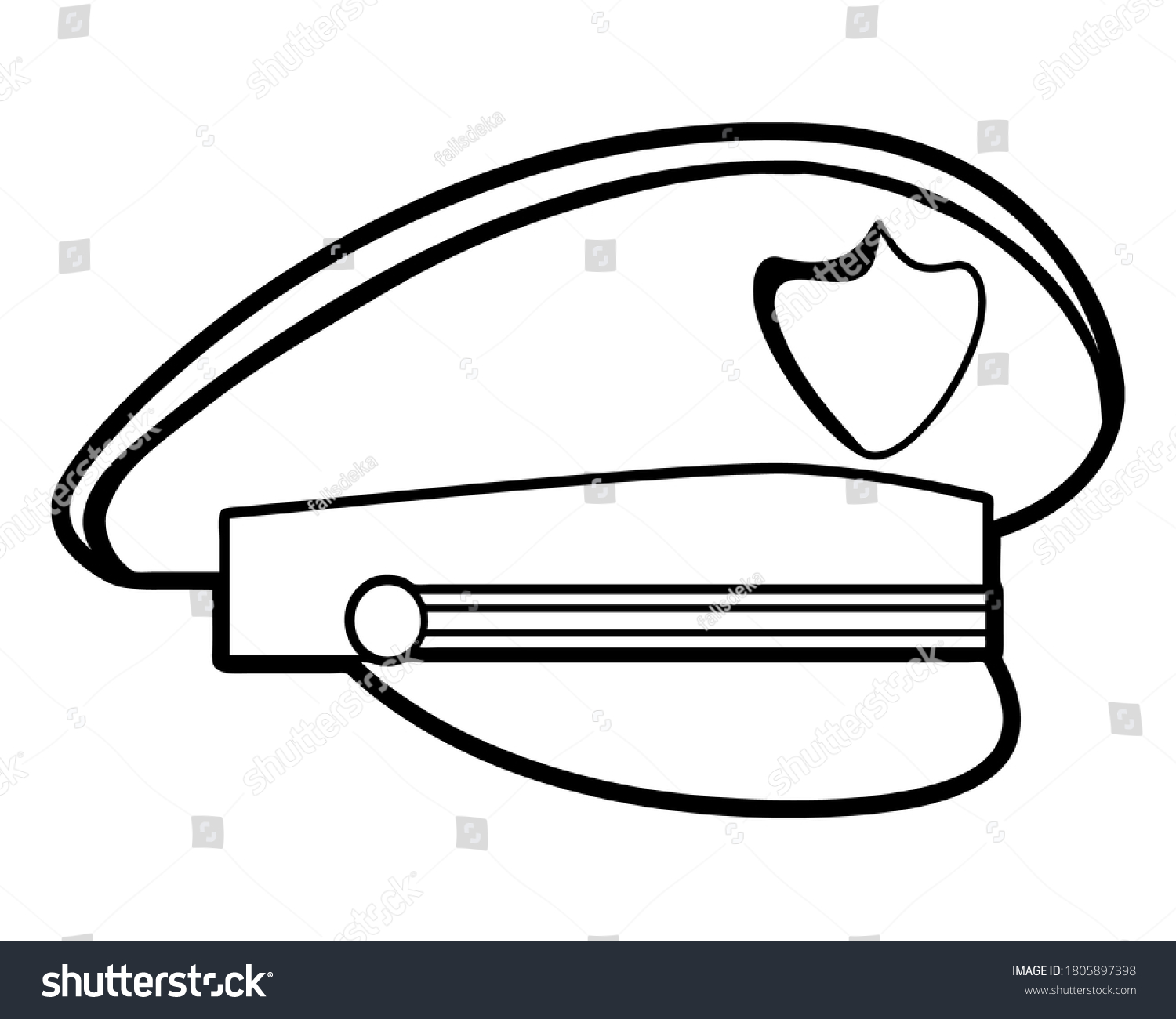 Police Hat Vector Illustrationisolated On White Stock Vector (Royalty ...