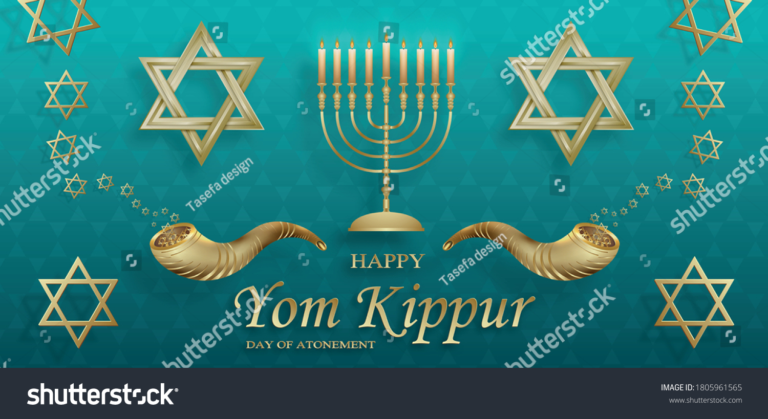 Happy Yom Kippur Card Nice Creative Stock Vector (Royalty Free ...