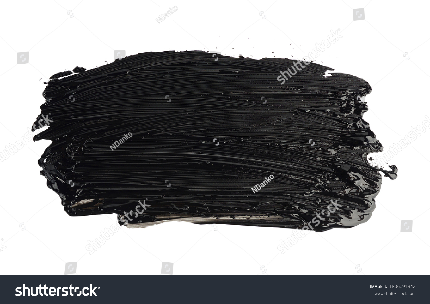 Swatch Black Smudged Acrylic Paint Isolated Stock Photo 1806091342 ...