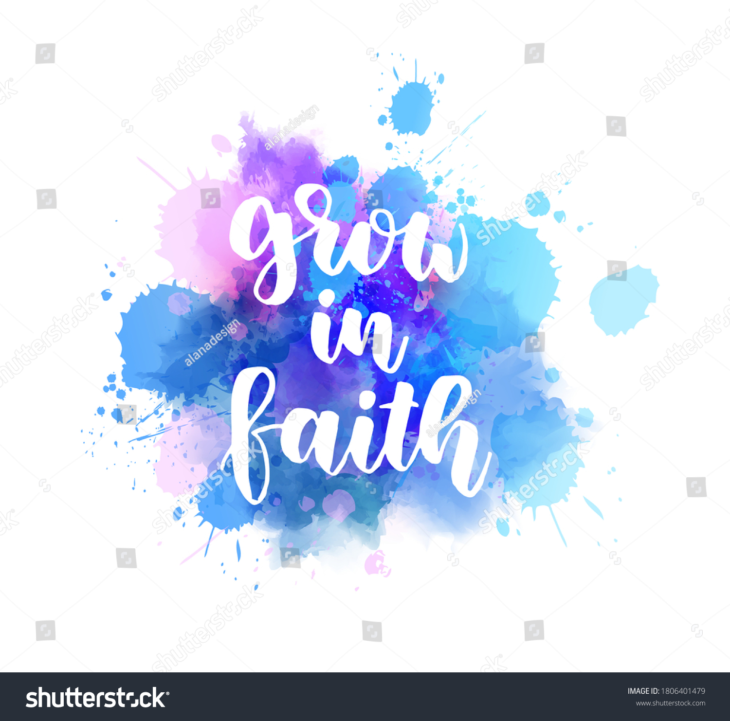 Grow Faith Handwritten Modern Calligraphy Lettering Stock Vector ...