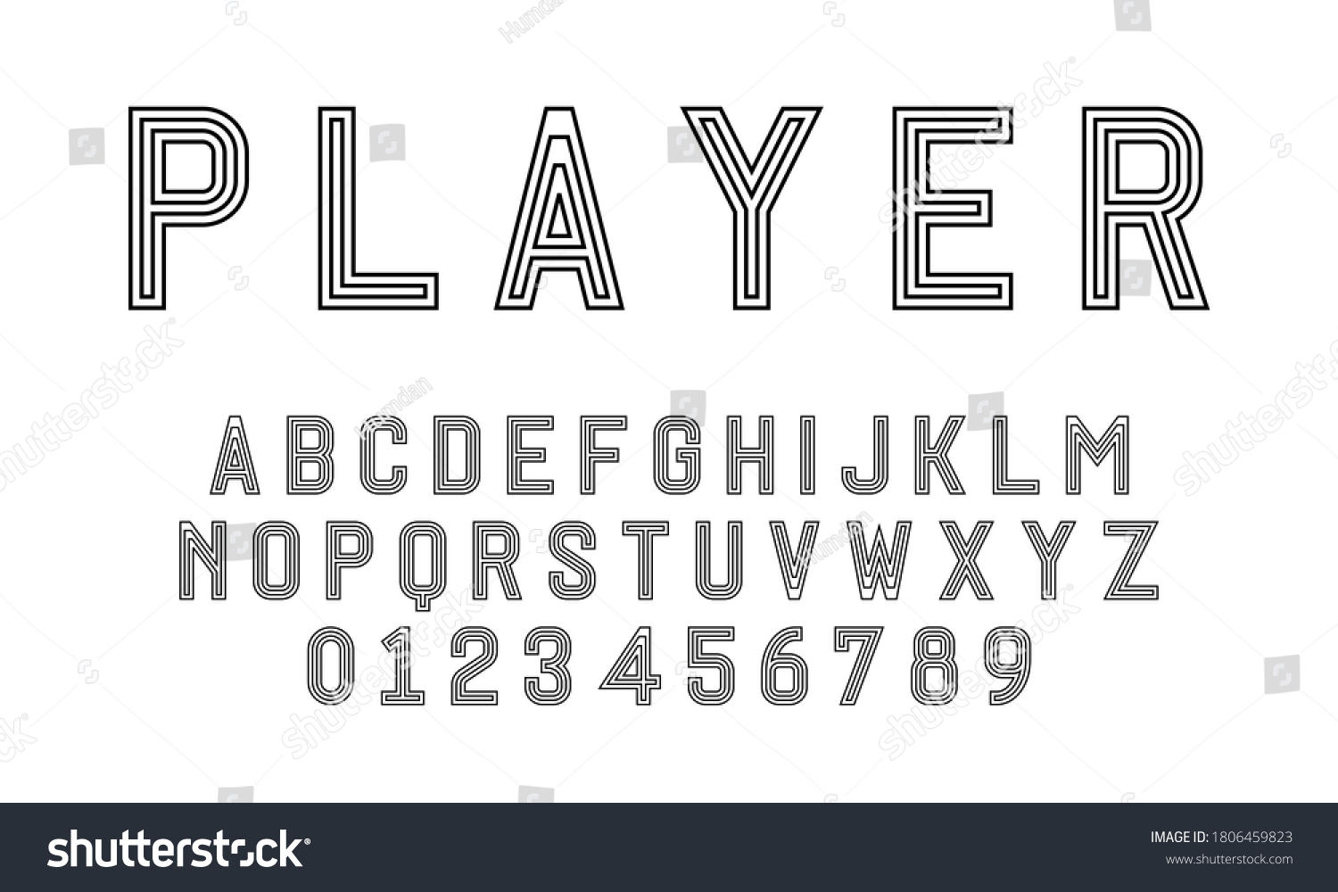 Set Alphabets Font Letters Numbers Modern Stock Vector (Royalty Free ...