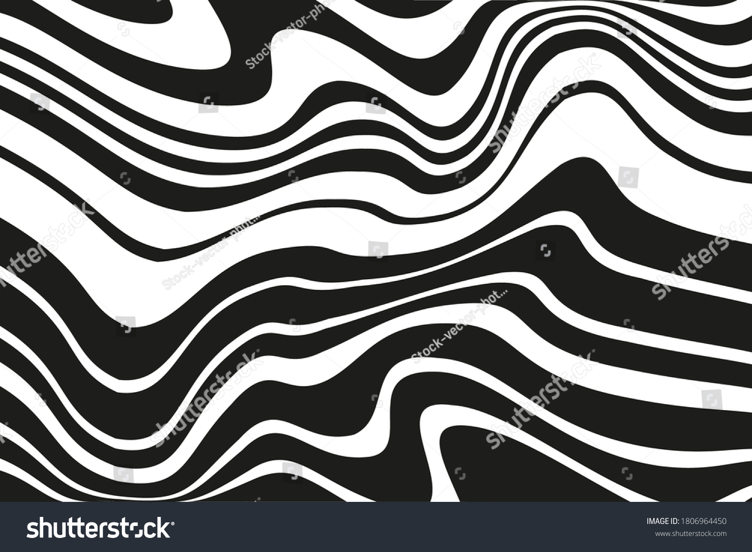 Abstract Psychedelic Pattern Black White Wavy Stock Vector (Royalty ...