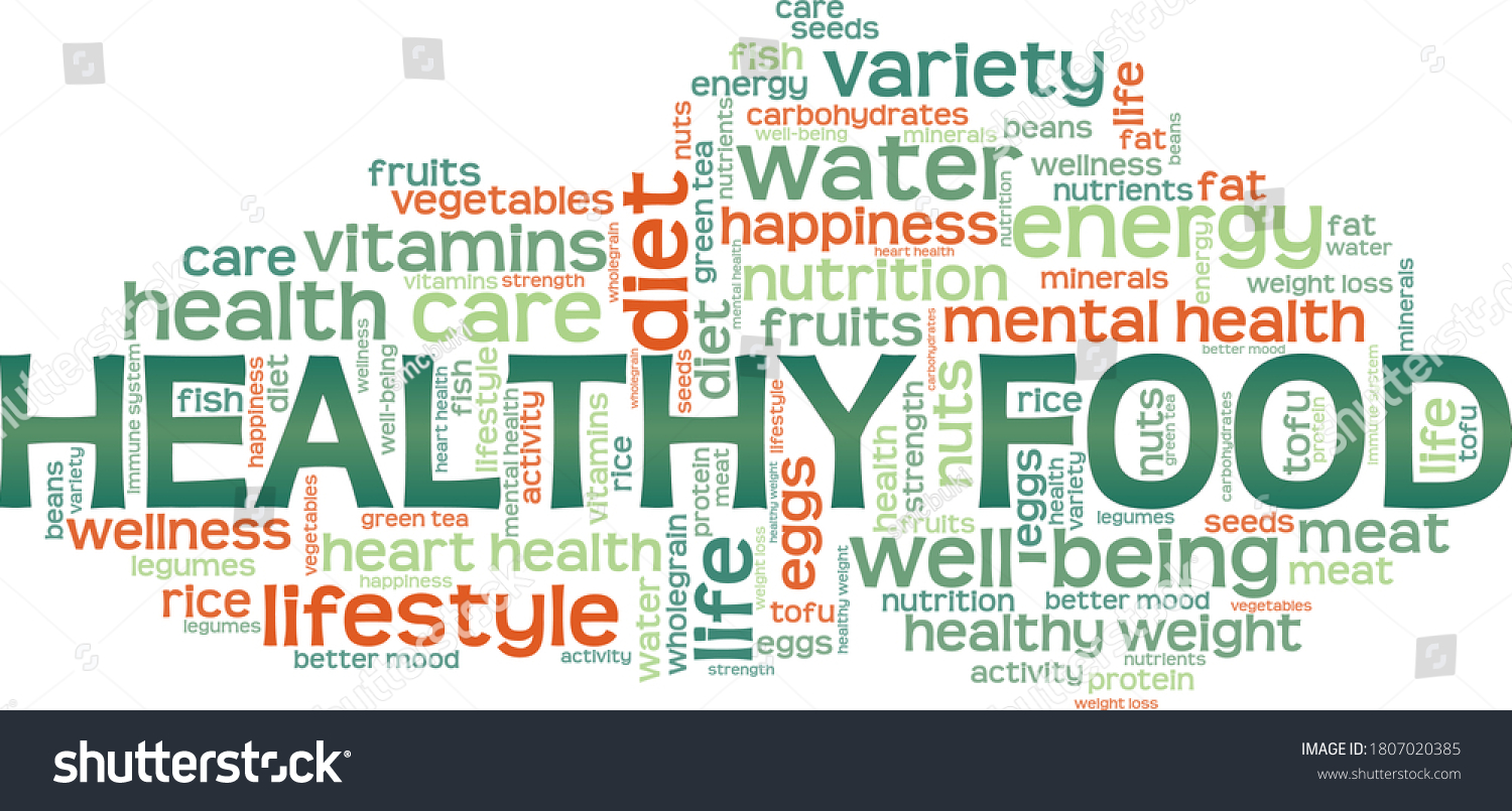 Healthy Food Vector Illustration Word Cloud Stock Vector (Royalty Free ...